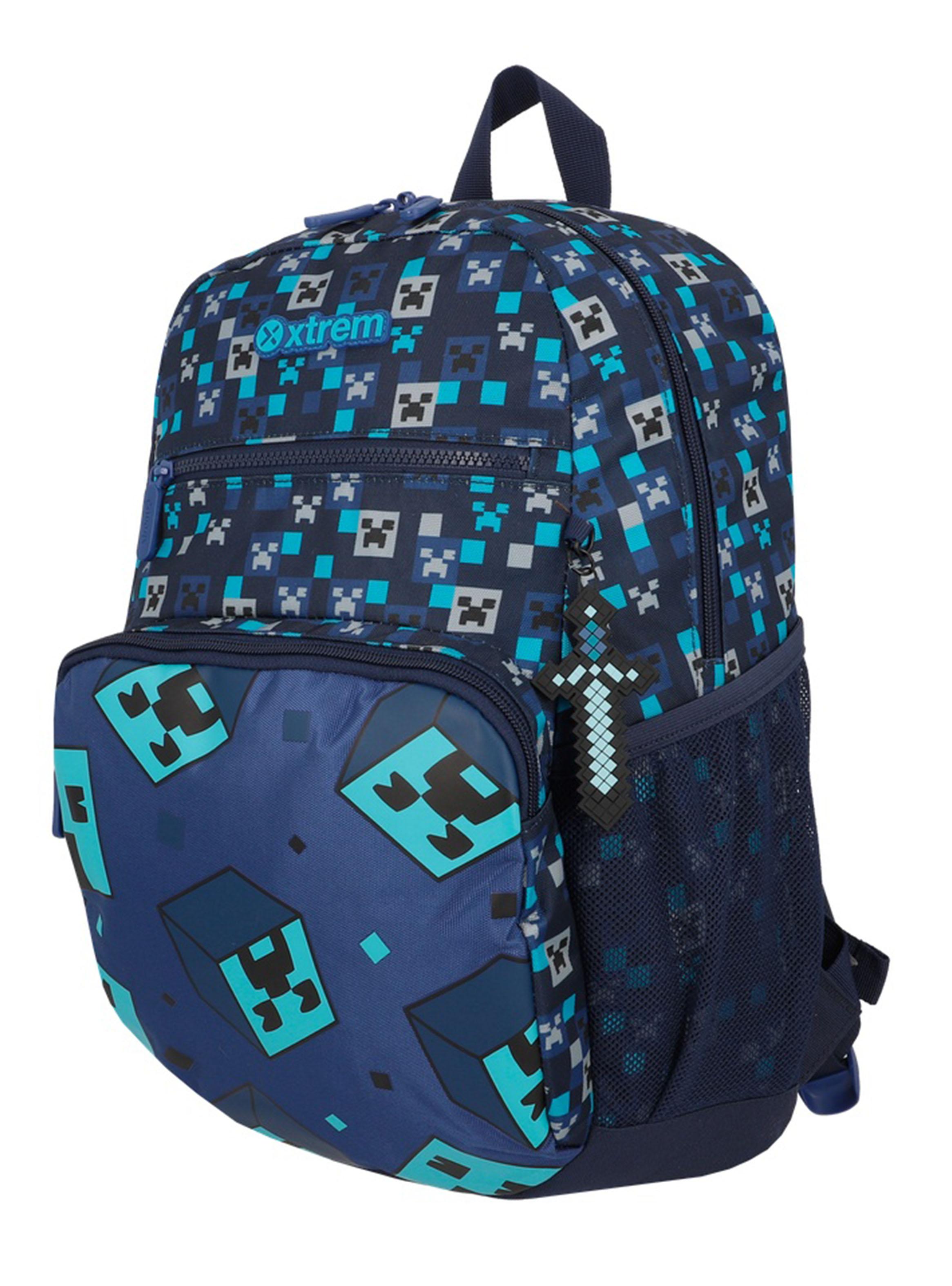 Mochila Escolar Bolt Pixels Azul-2