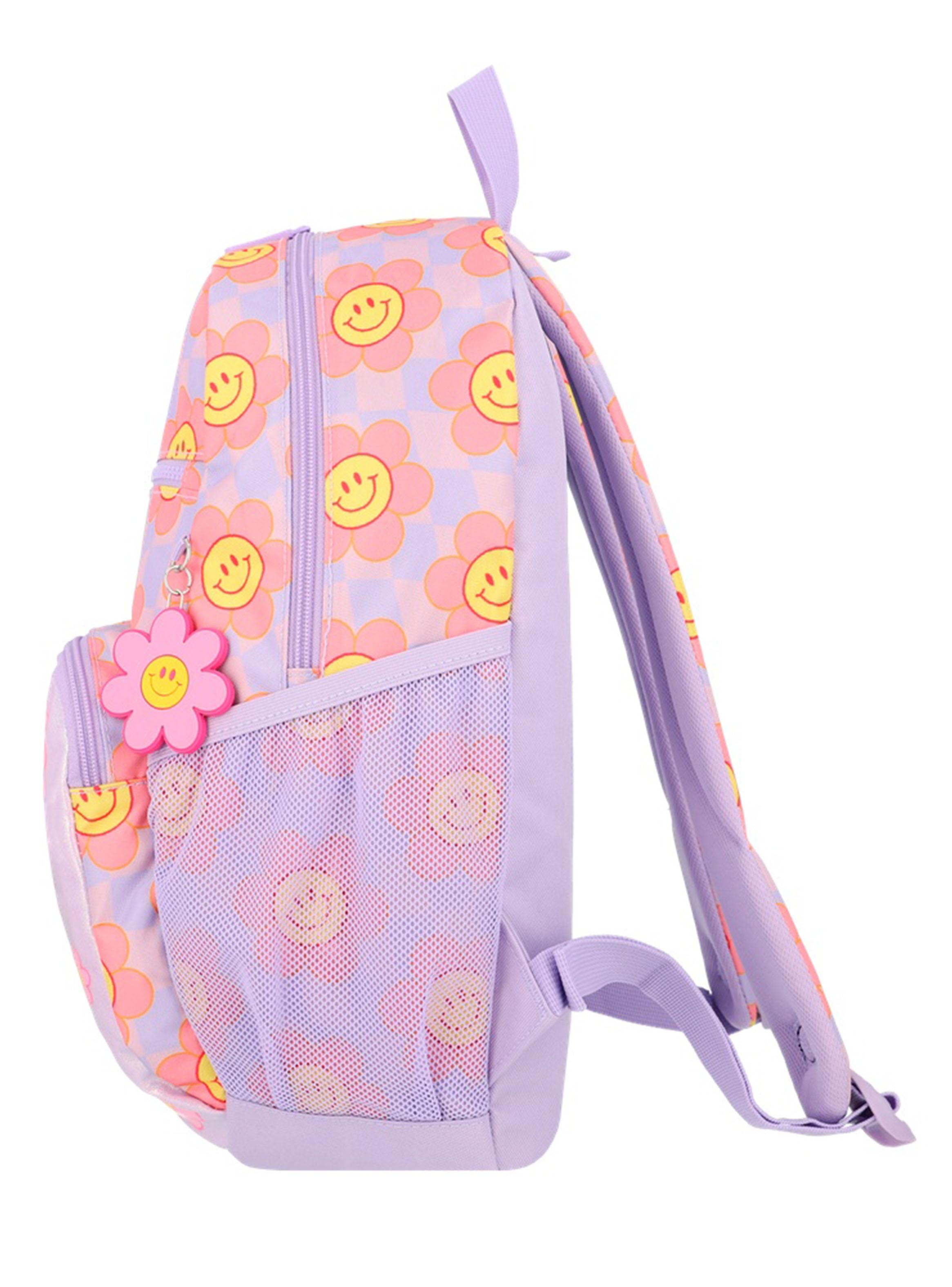 Mochila Escolar Bolt Flores Lila-3