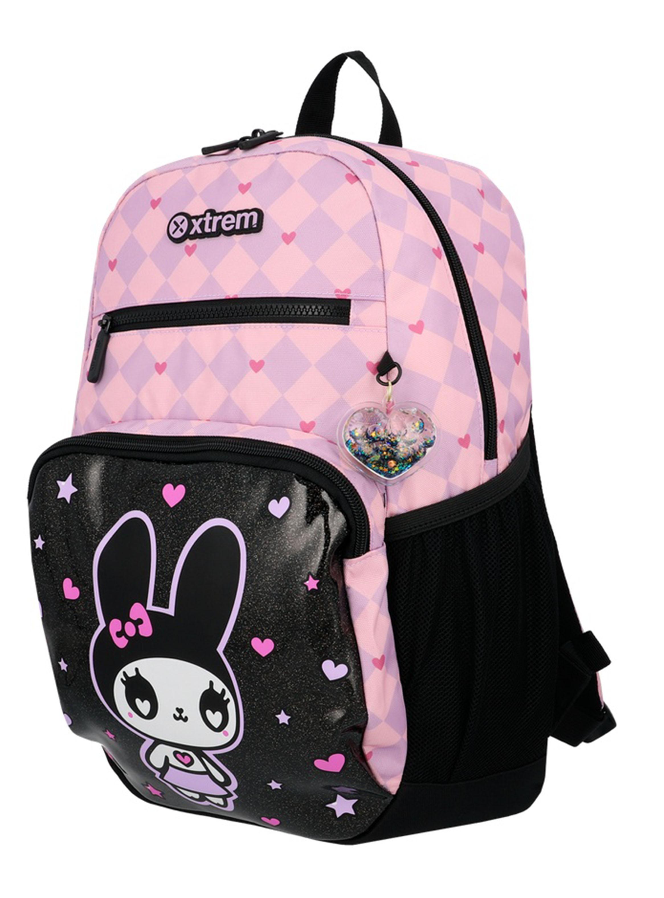 Mochila Escolar Bolt Gato Negro y Lila-2