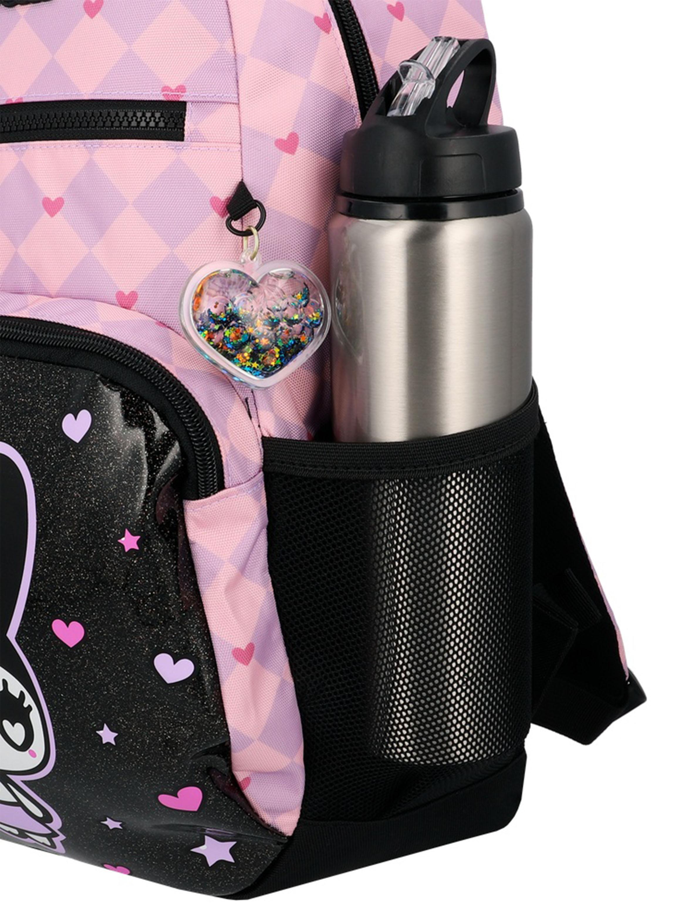 Mochila Escolar Bolt Gato Negro y Lila-4