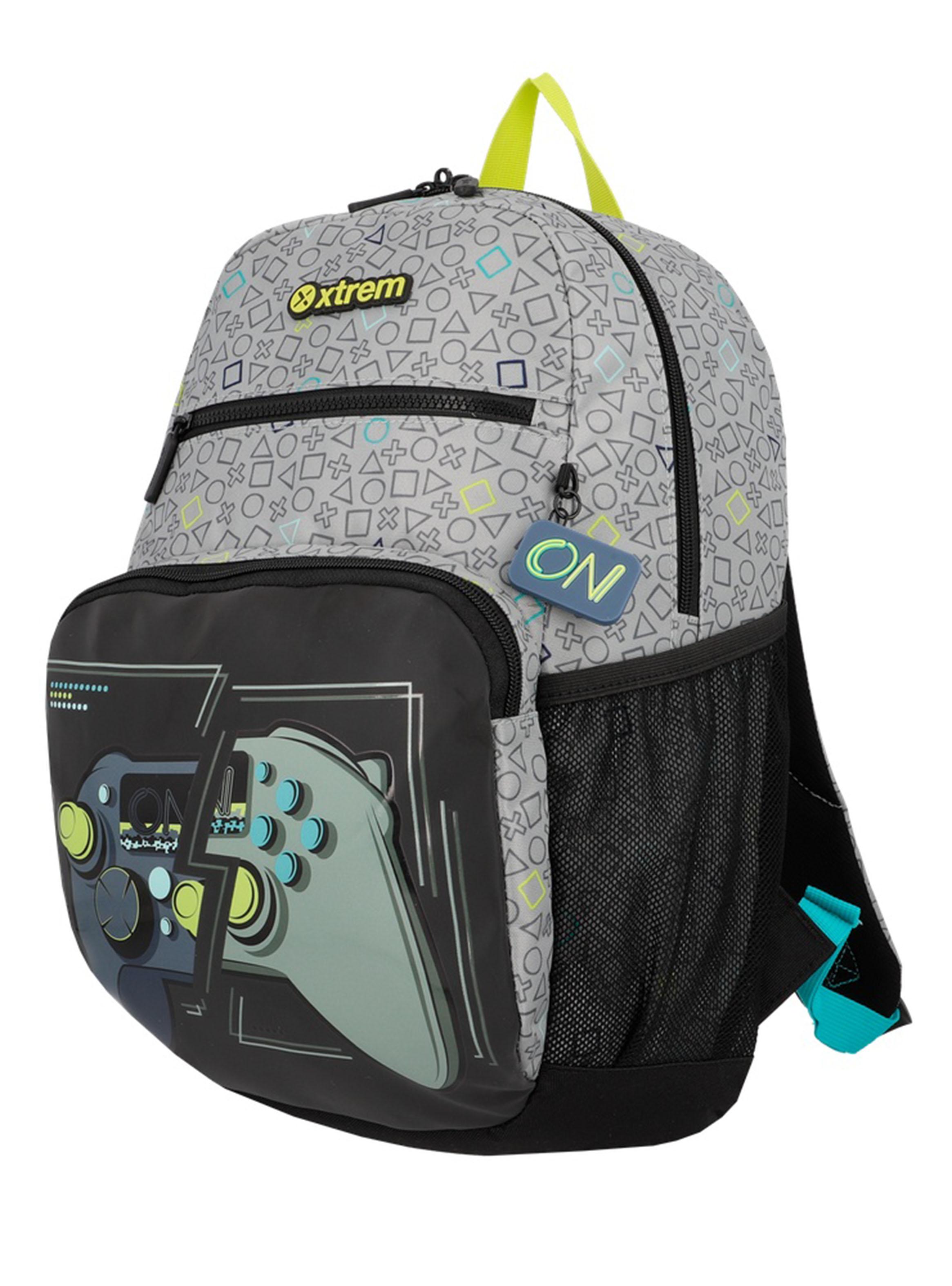 Mochila Escolar Bolt Gamer Gris-2