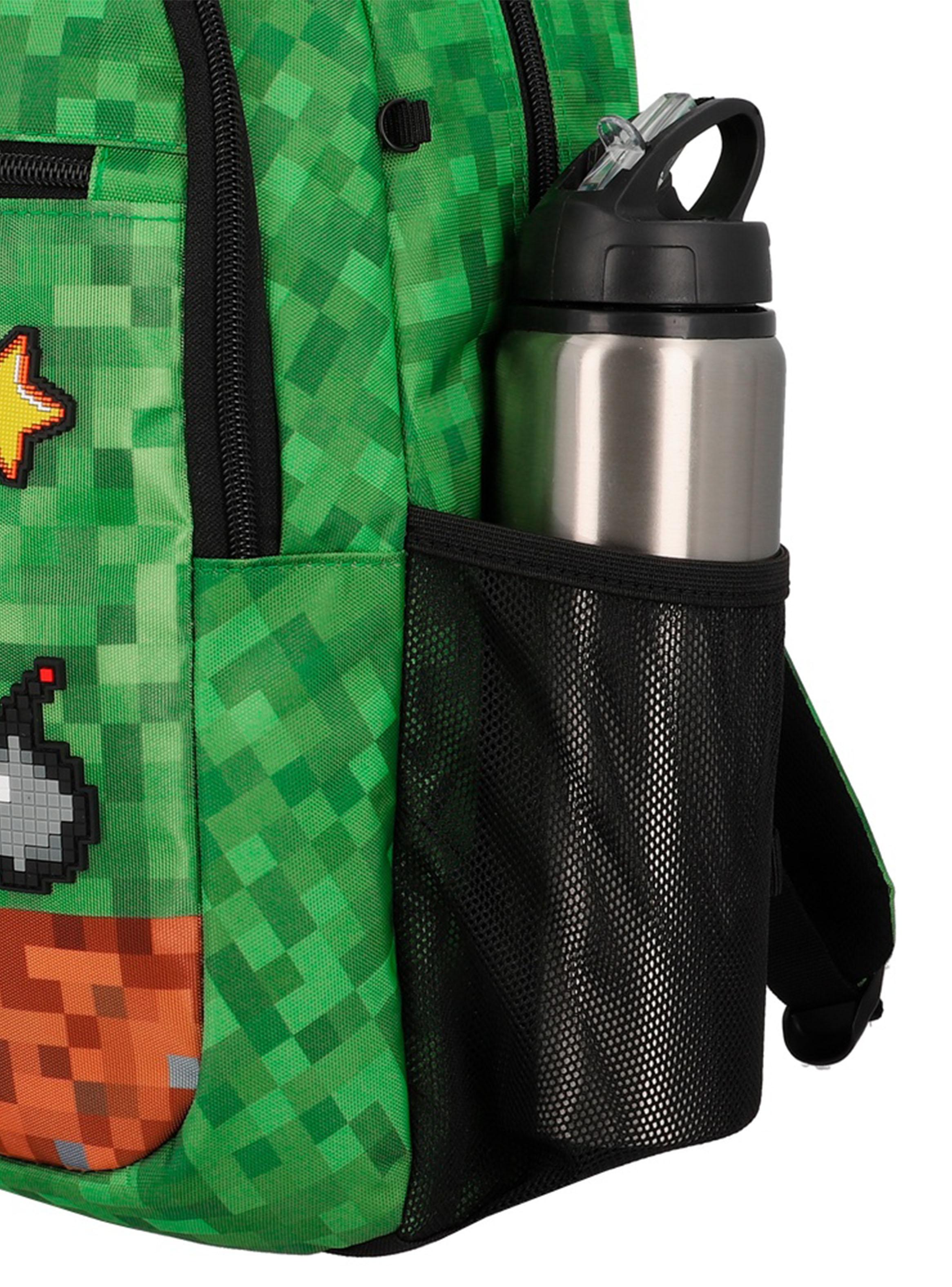 Mochila Escolar Logan Pixels Verde-4