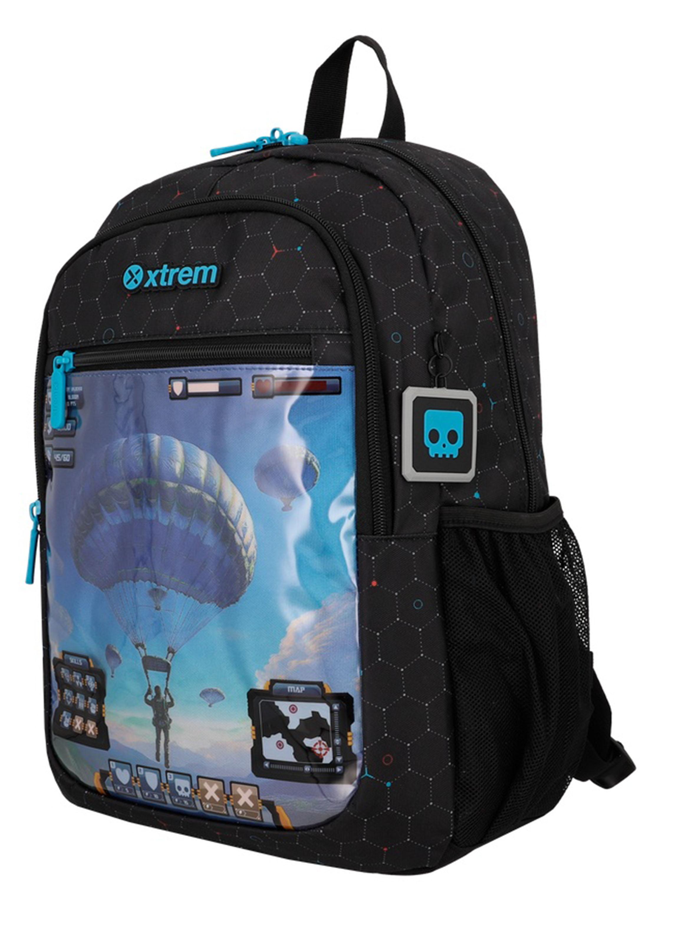 Mochila Escolar Logan Videojuego Negro-2