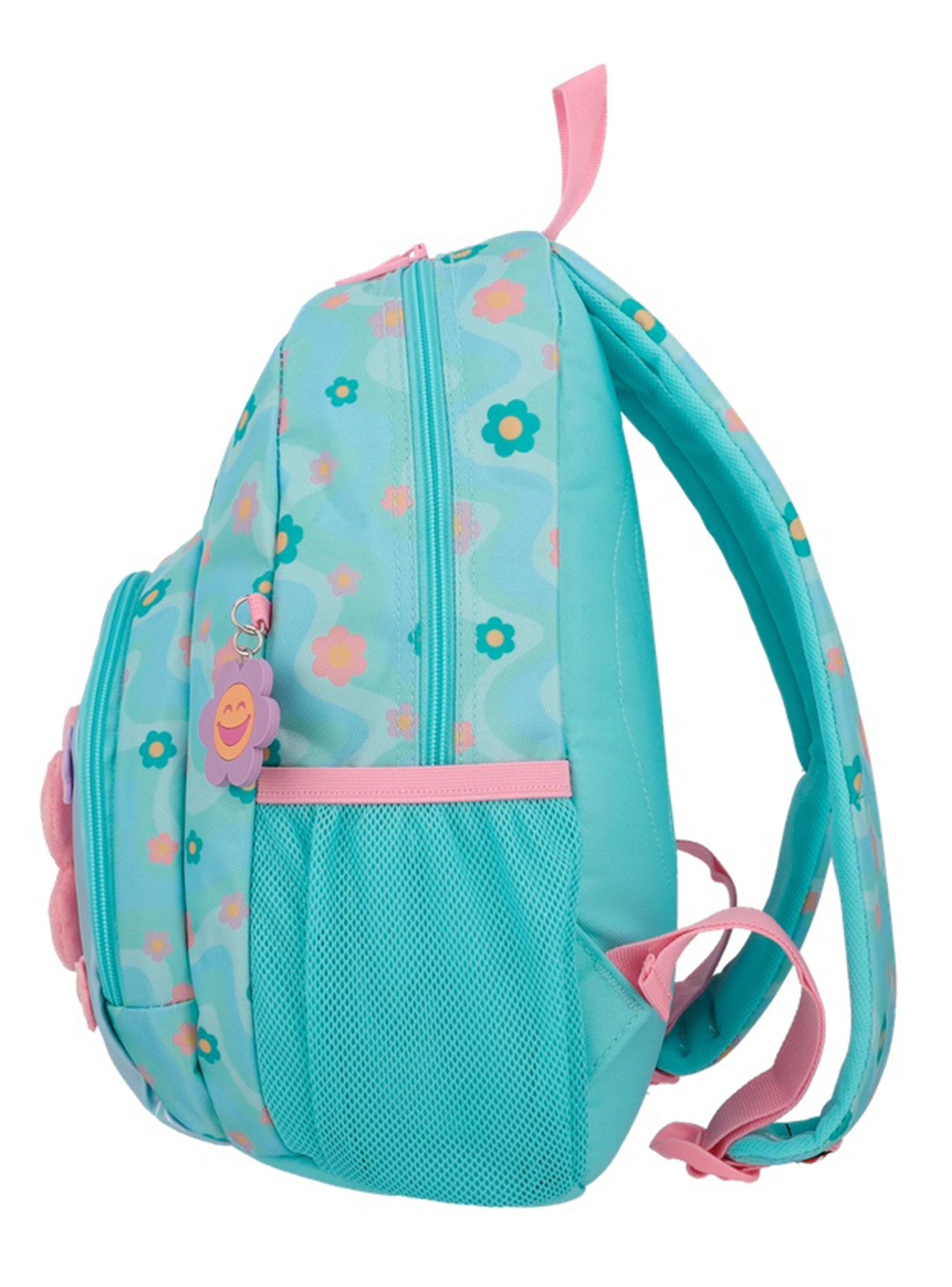 Mochila Escolar Power Flores Celeste-3