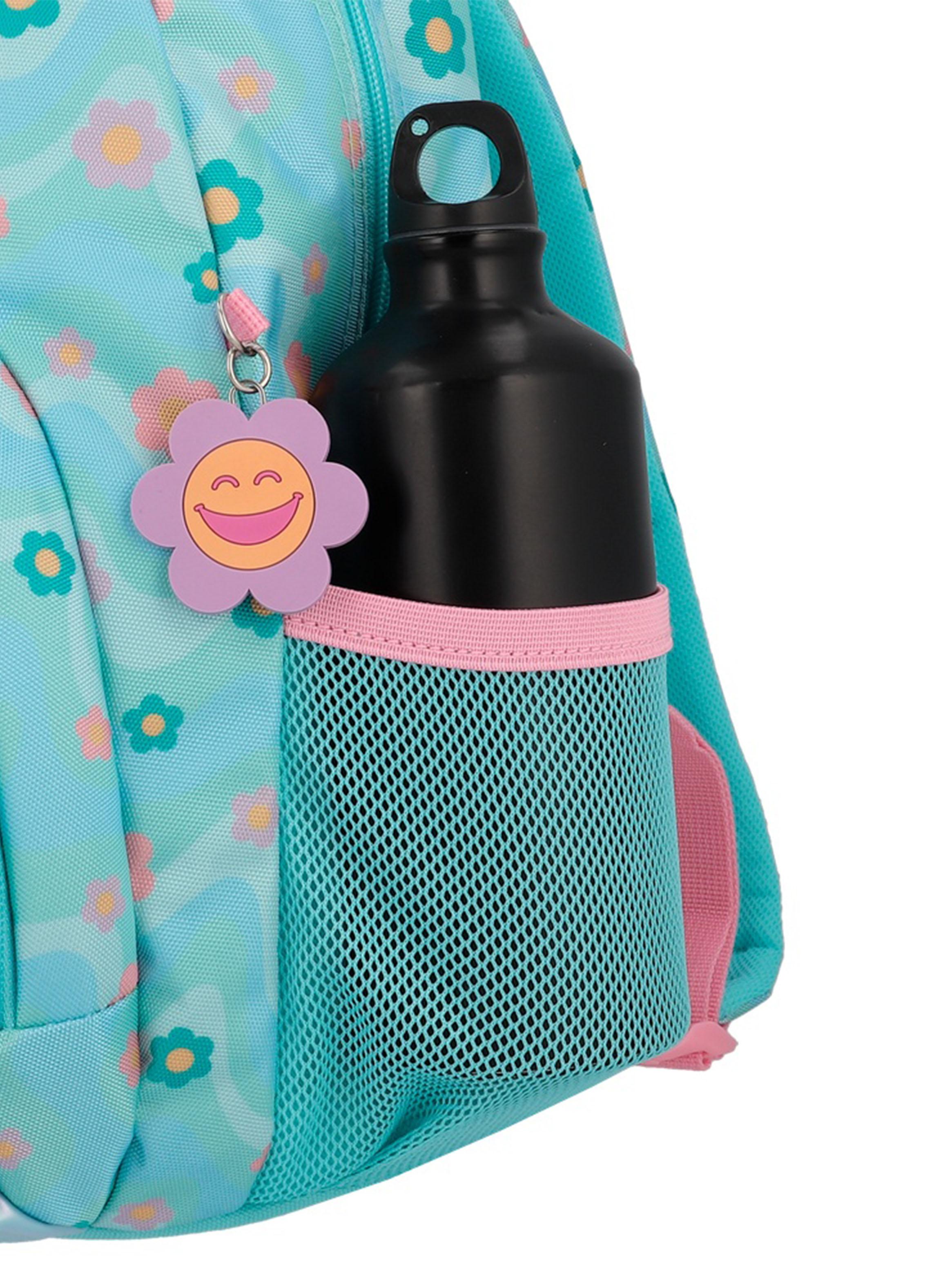 Mochila Escolar Power Flores Celeste-4