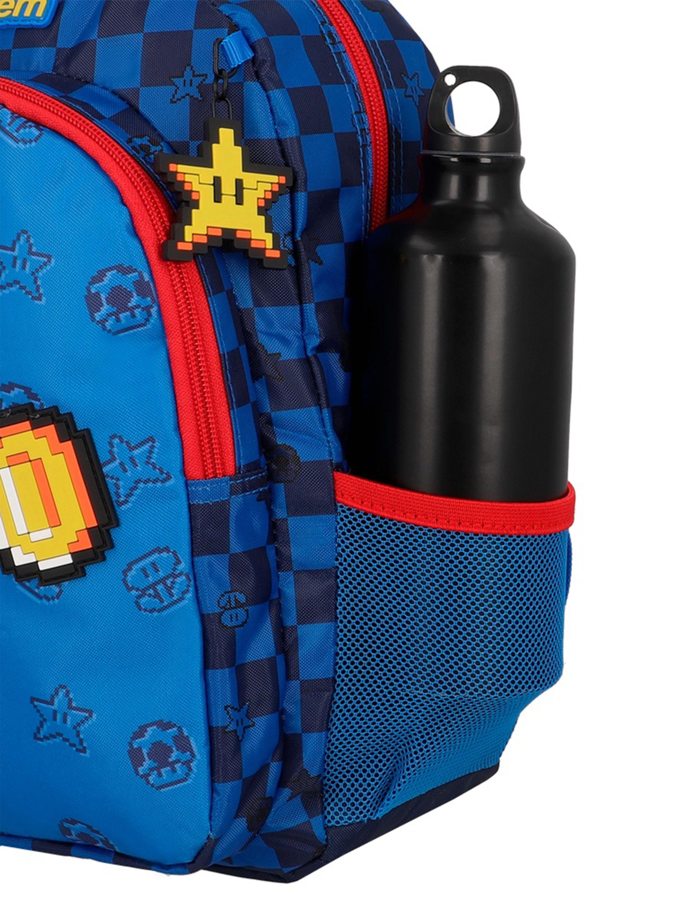 Mochila Escolar Kinder Gamer Azul-4