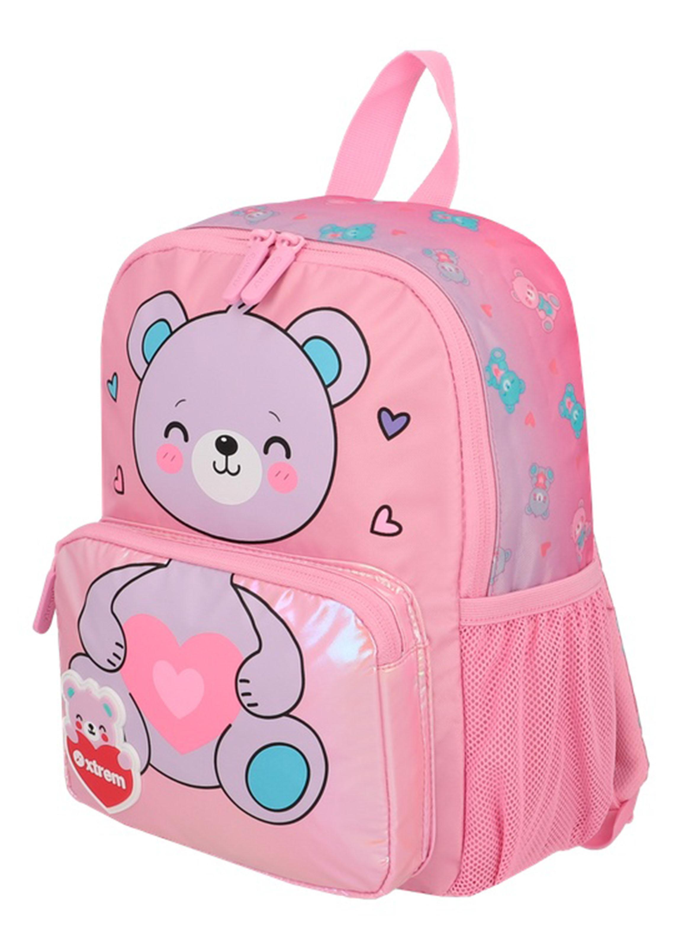 Mochila Escolar Play-Time Oso Rosado-2