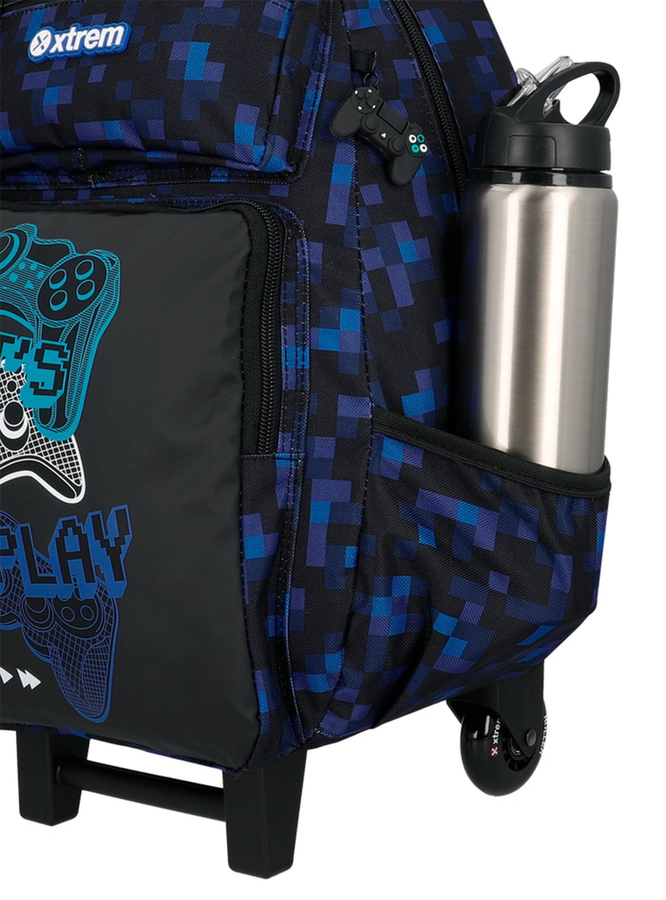 Pack Mochila con Ruedas Run Pixels Azul-4