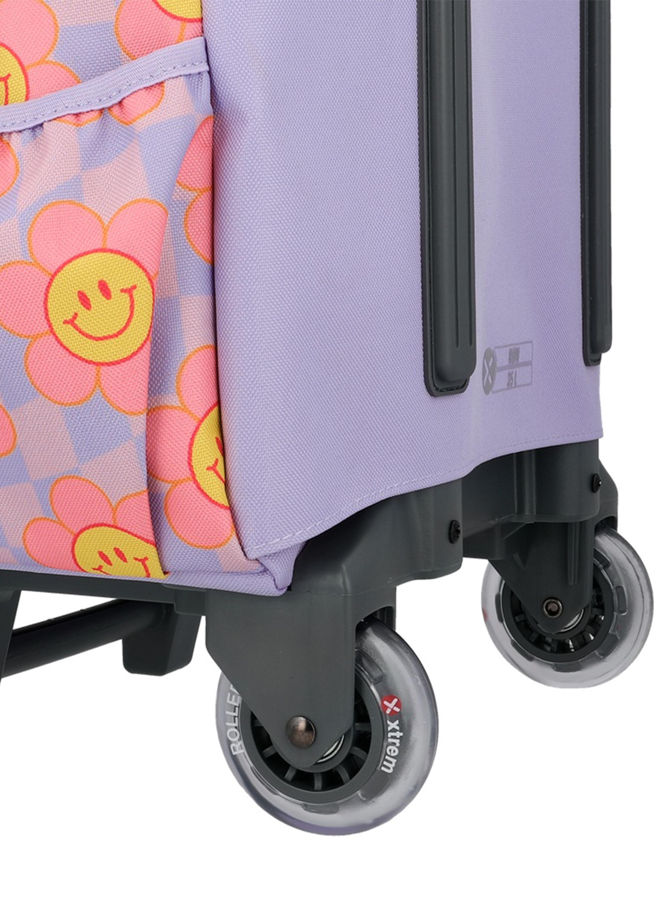 Pack Mochila con Ruedas Run Flores Lila-3