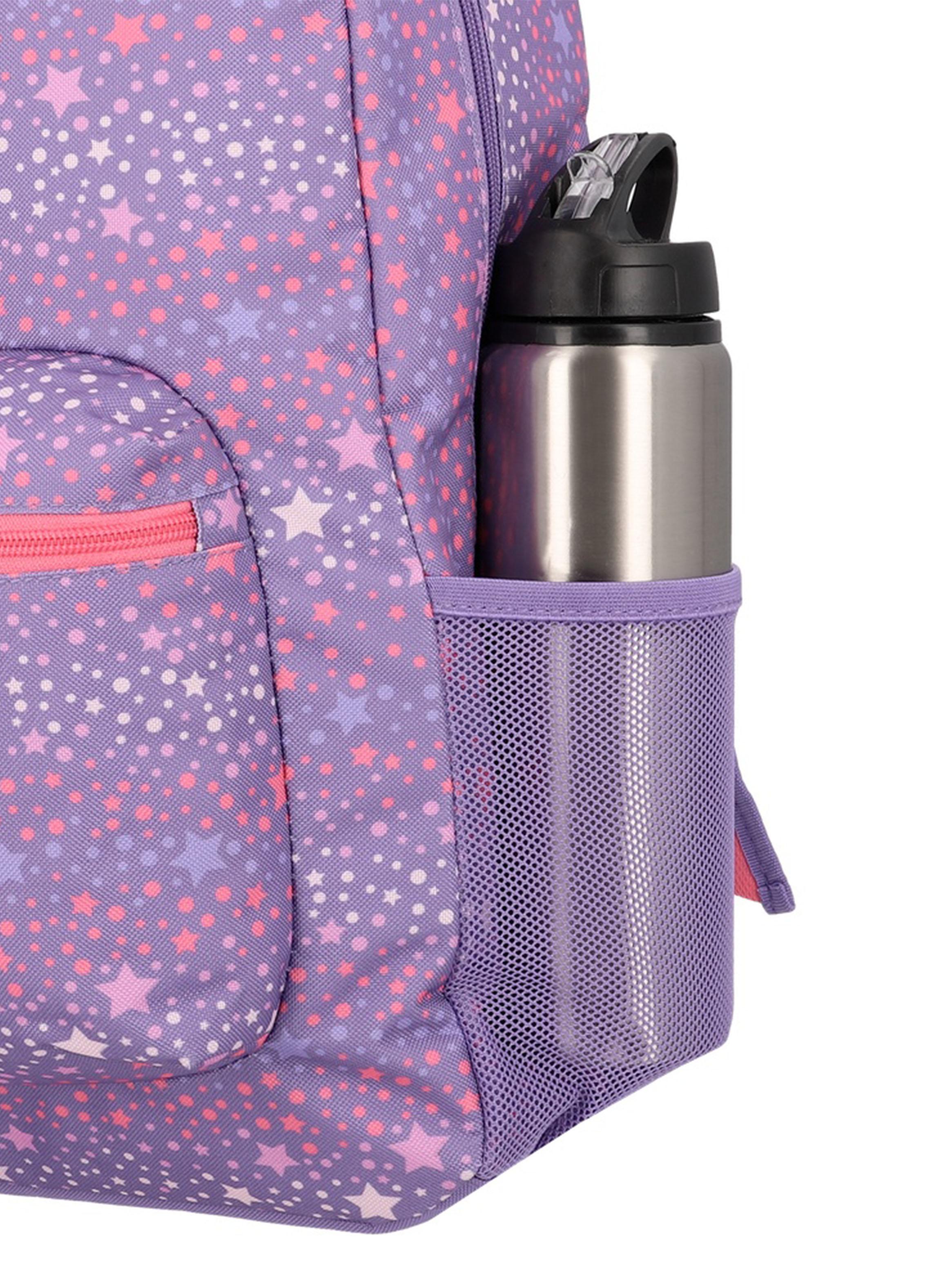 Triple Pack Mochila Escolar Estrellas Morado-4