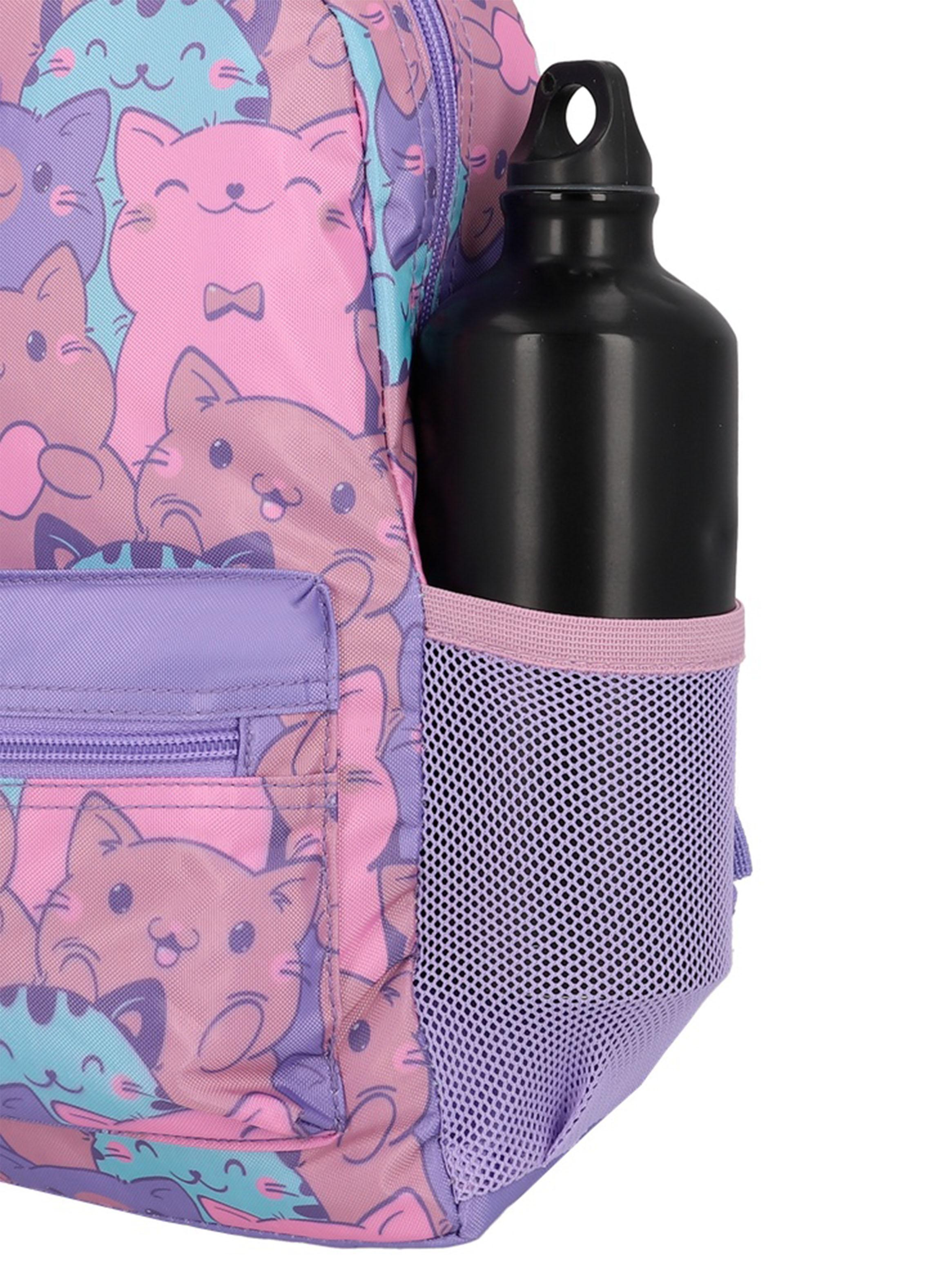 Minipack Mochila Escolar Gatos Lila-4