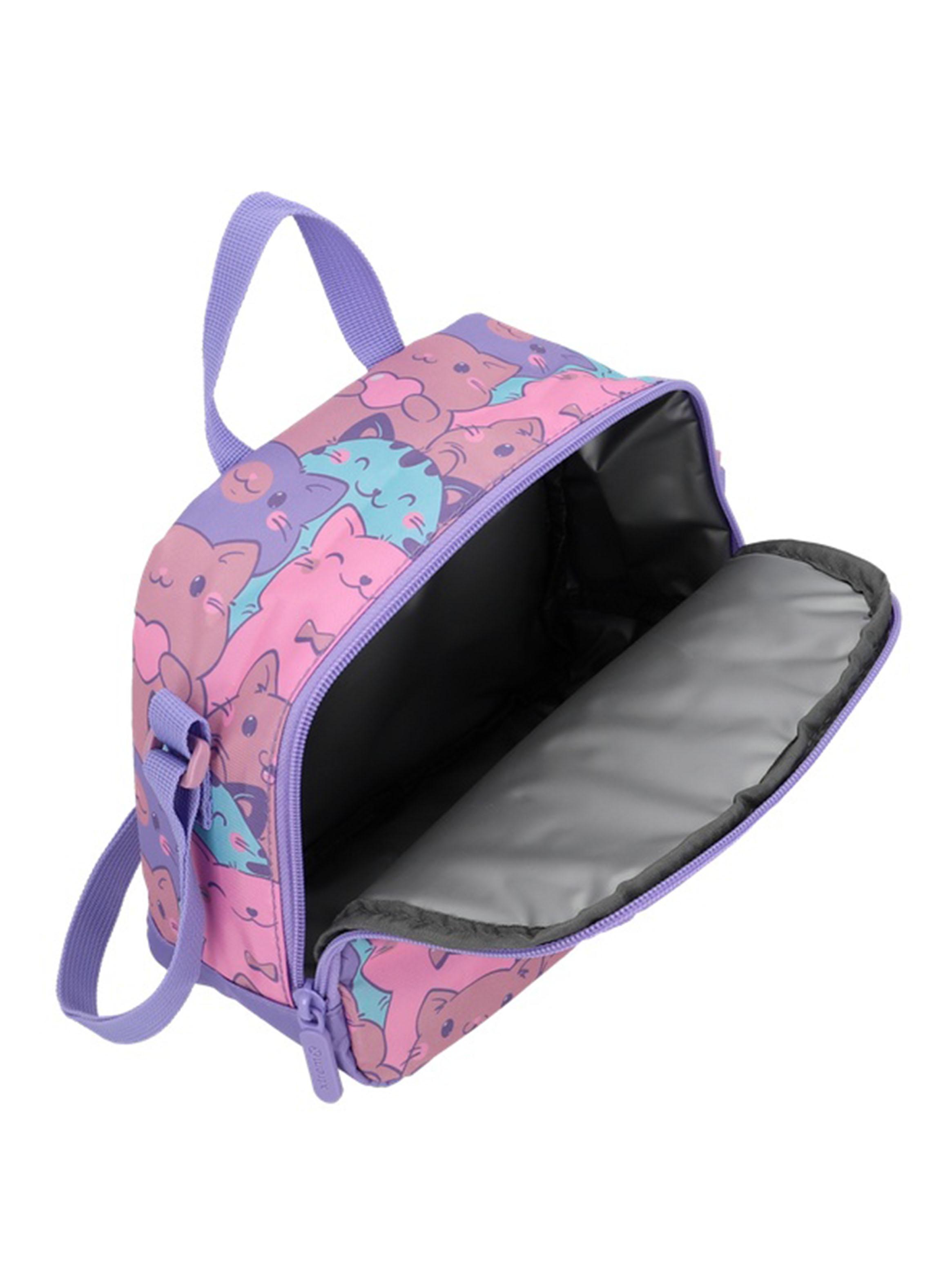 Minipack Mochila Escolar Gatos Lila-2