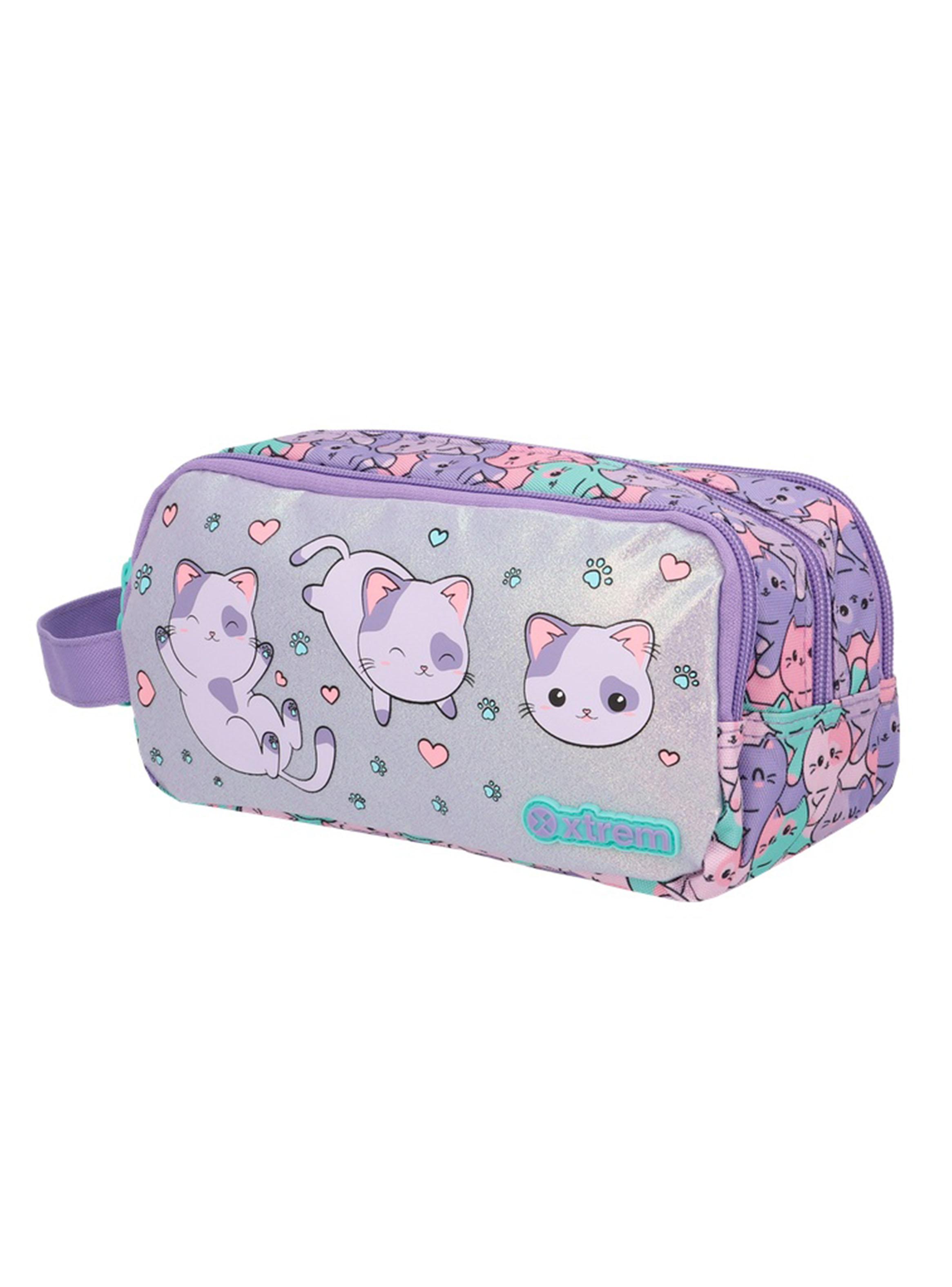 Estuche University+ Gatos Lila-2