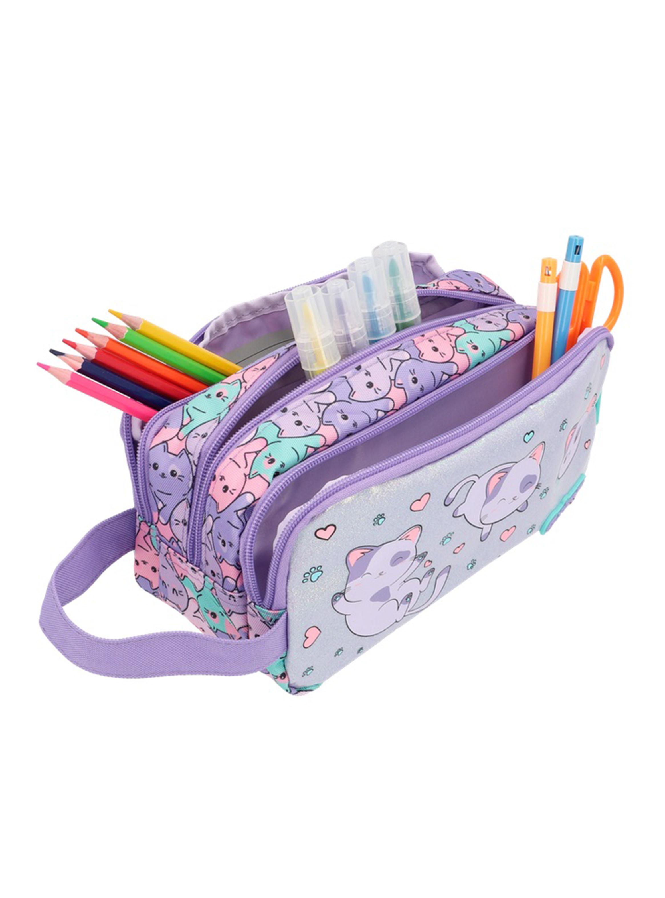 Estuche University+ Gatos Lila-4