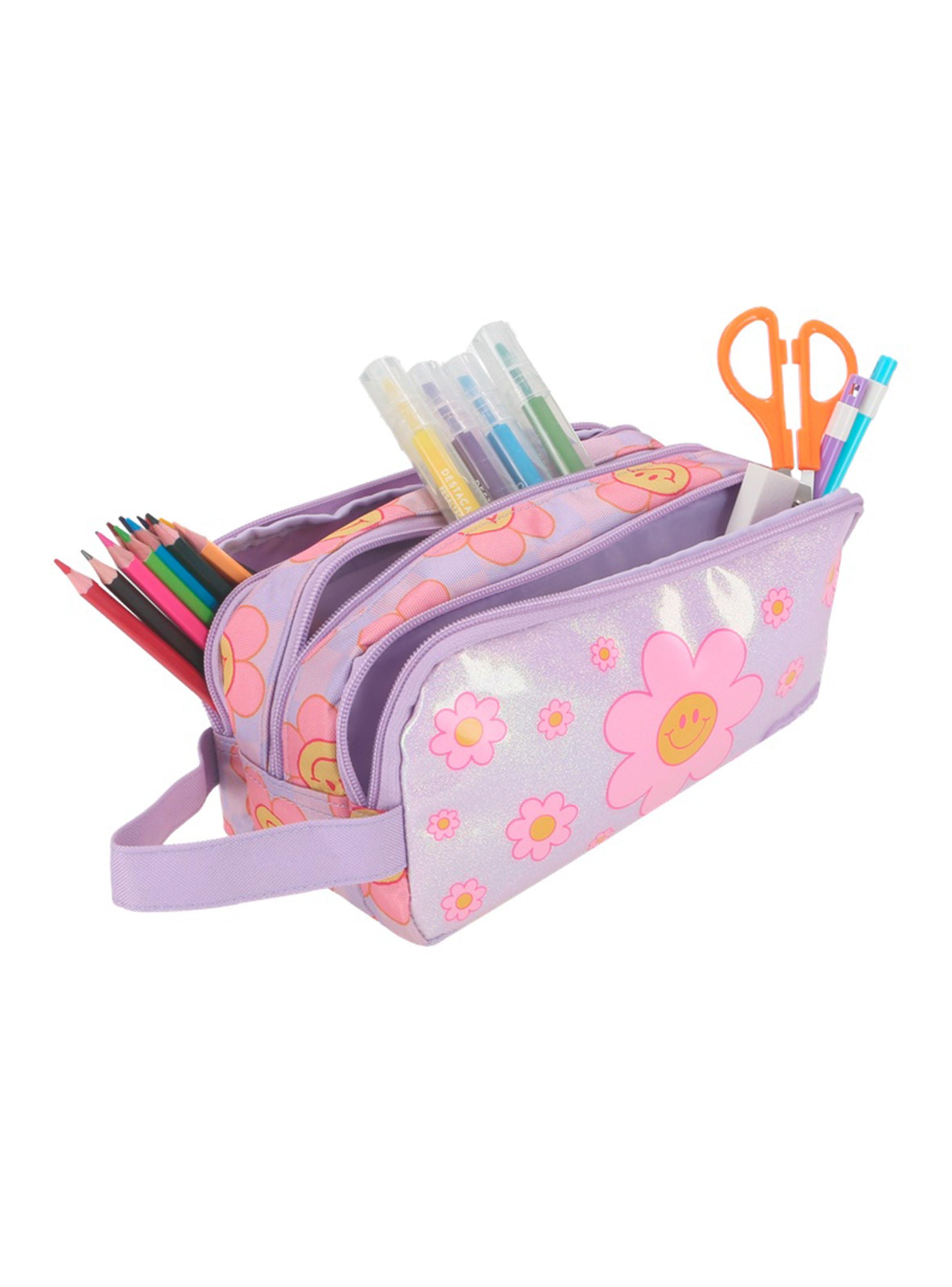 Estuche University+ Flores Lila-4
