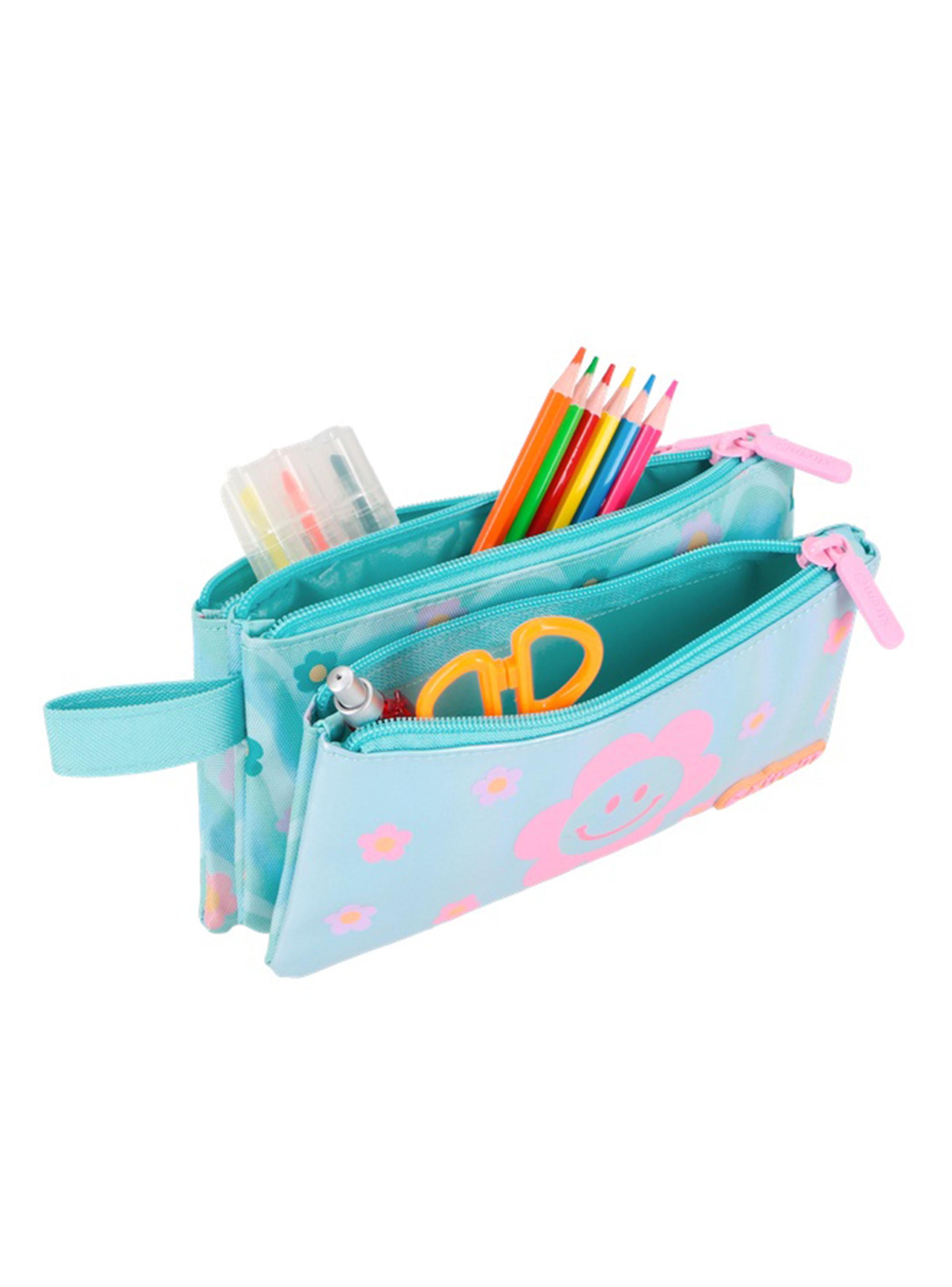 Estuche Trinity Flores Celeste-4