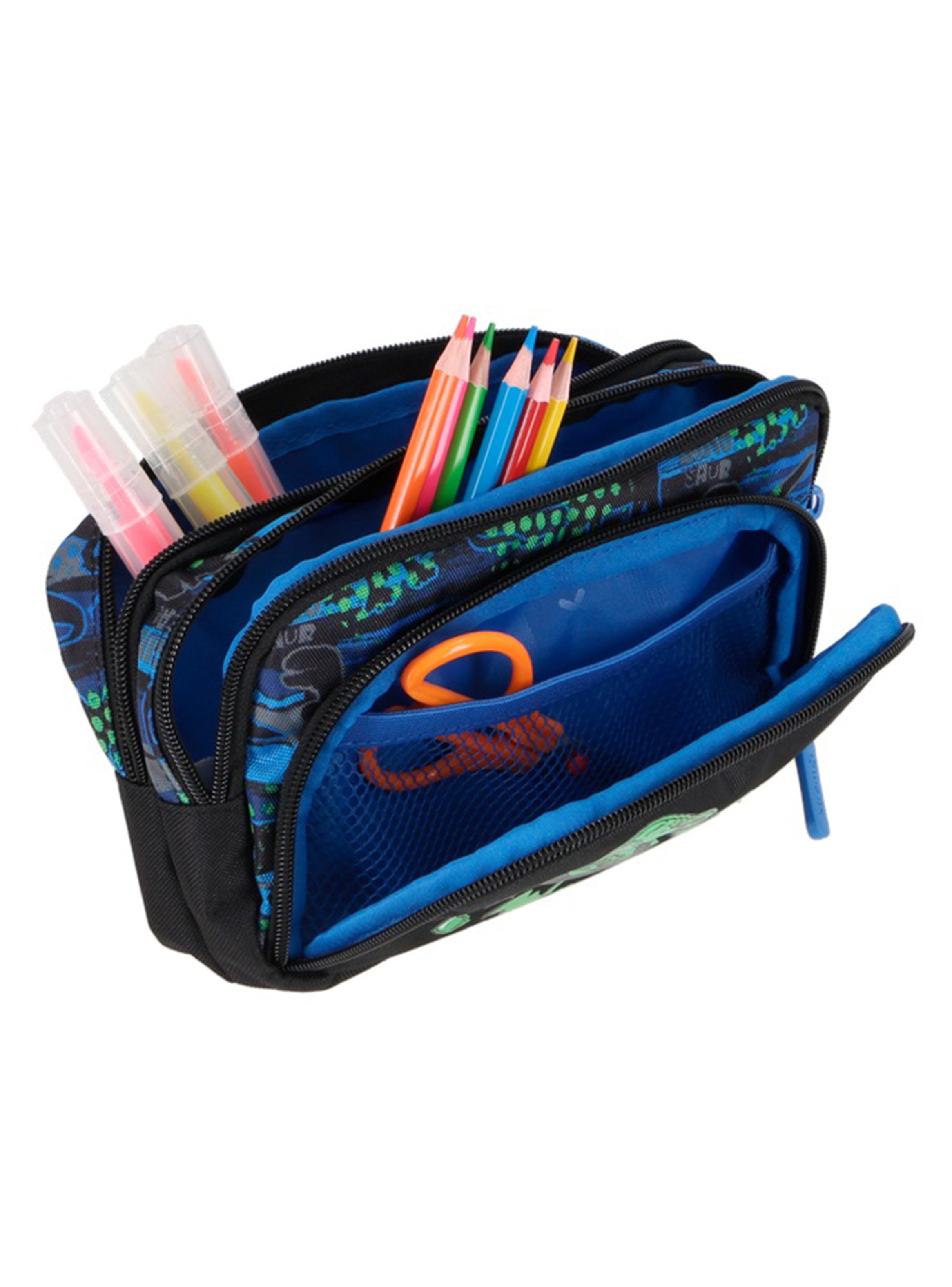 Estuche Zip Art Dino Negro-4