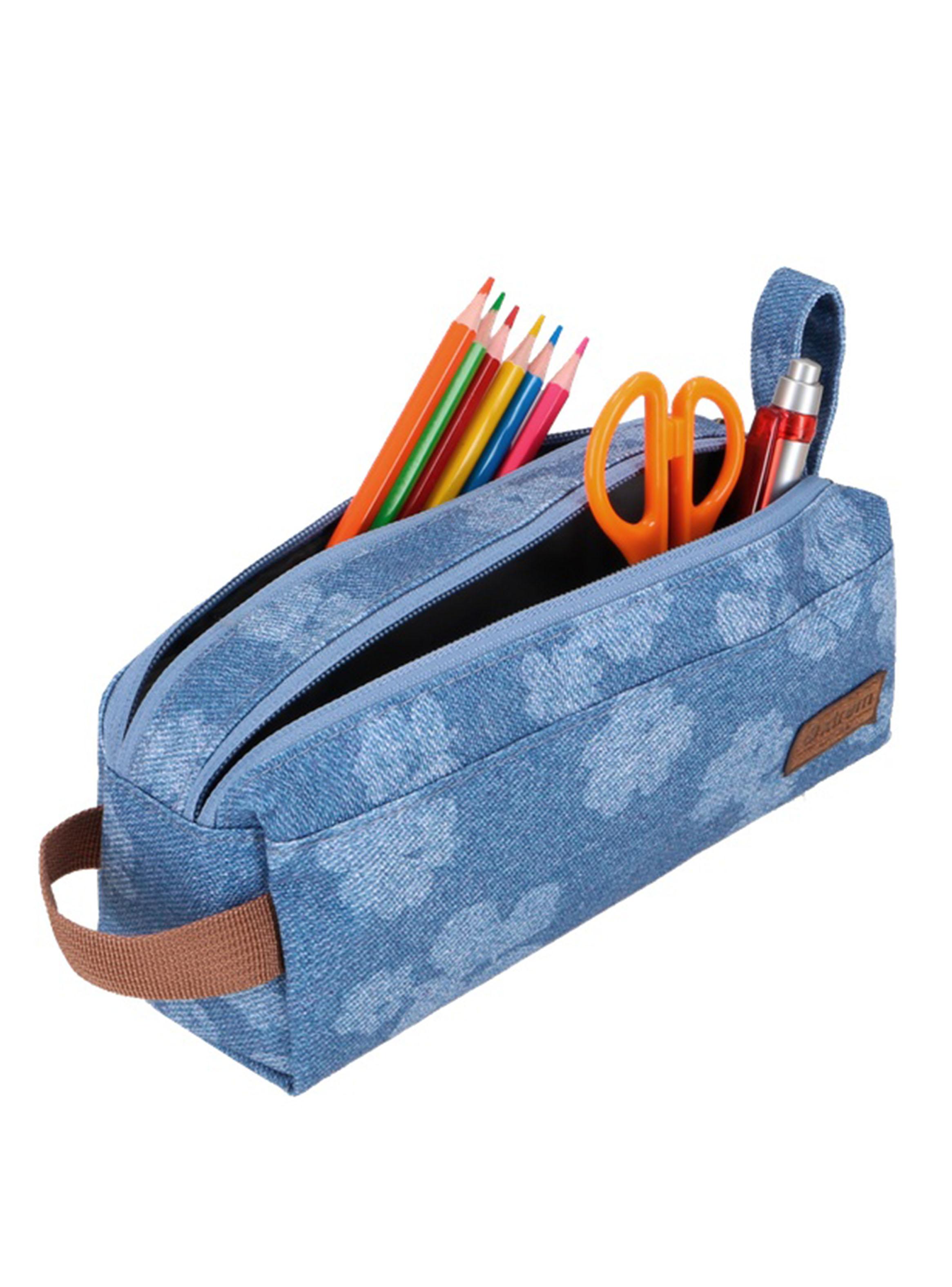 Estuche Webster Denim Flores Azul-4