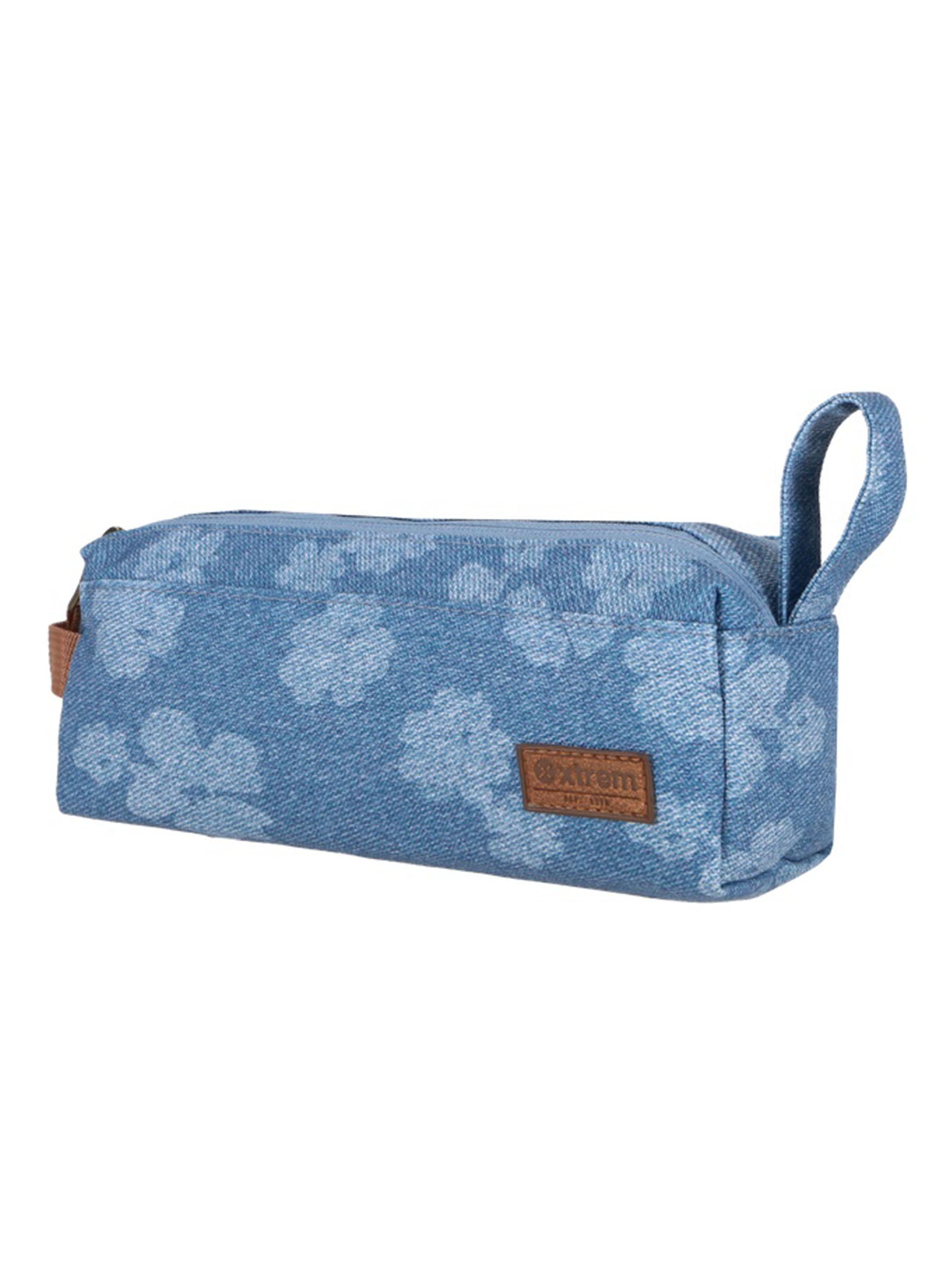 Estuche Webster Denim Flores Azul-2