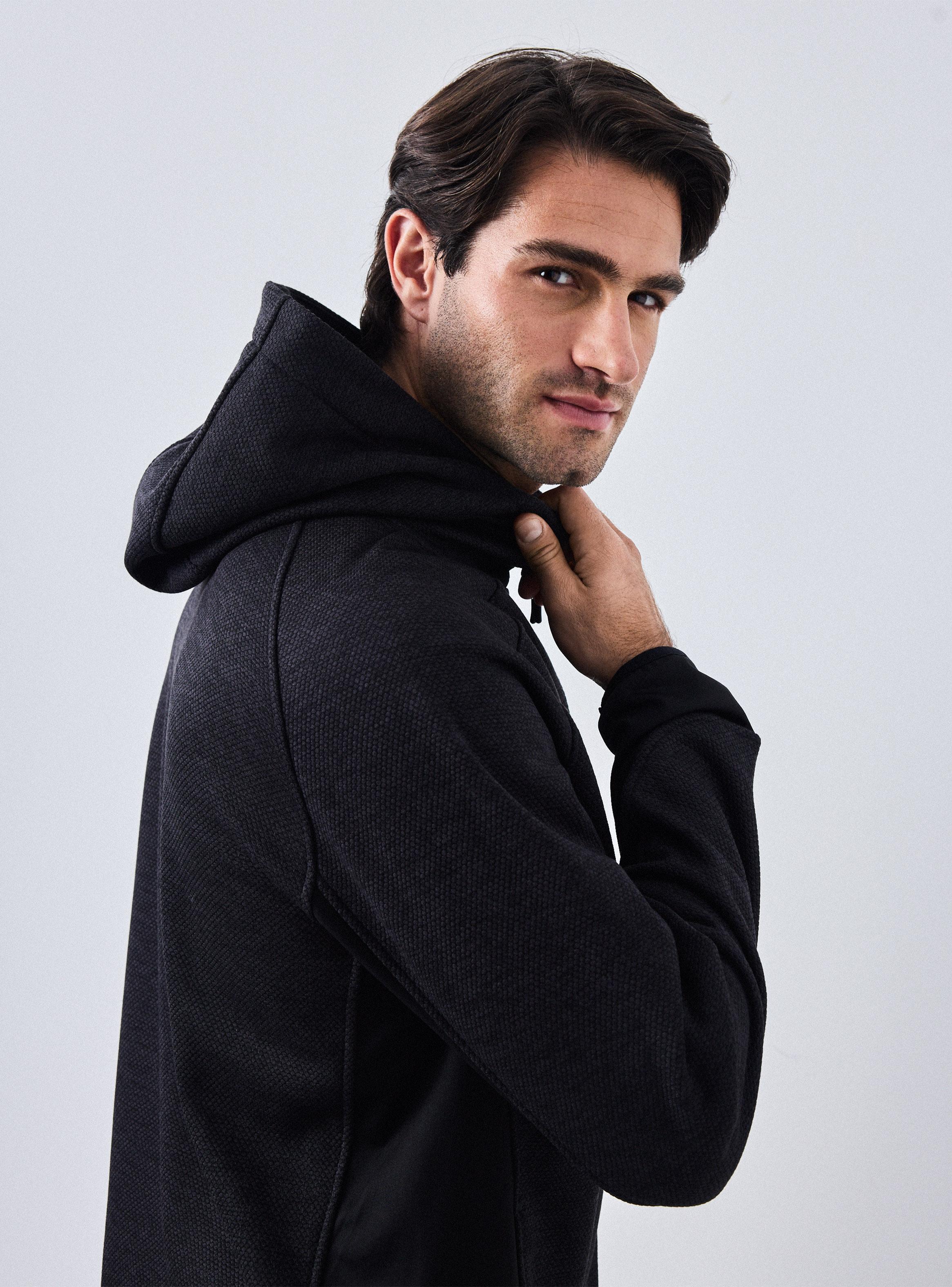 Polerón Paneles En Contraste Look Tejido-3