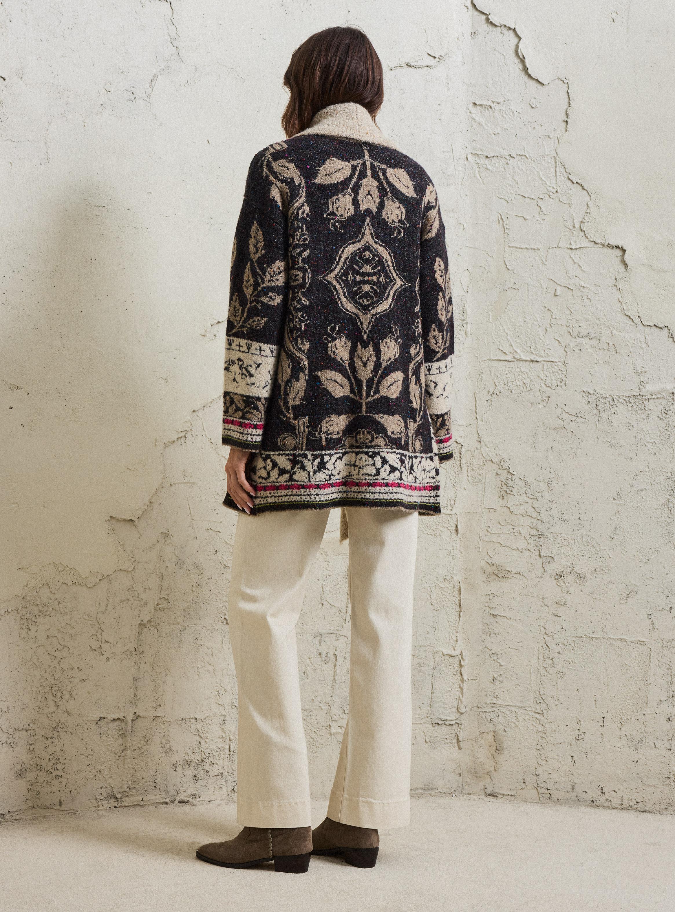 Chaleco Solapa de un Solo Tono Flores-5