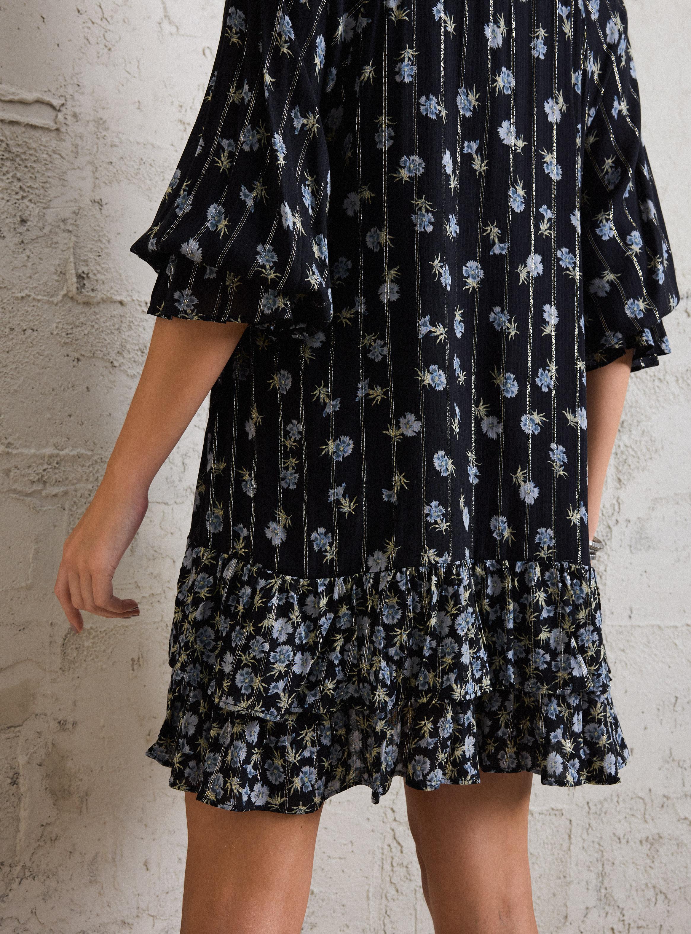 Vestido Full Estampados Hilos Lurex Brillantes Tela Fluida-3