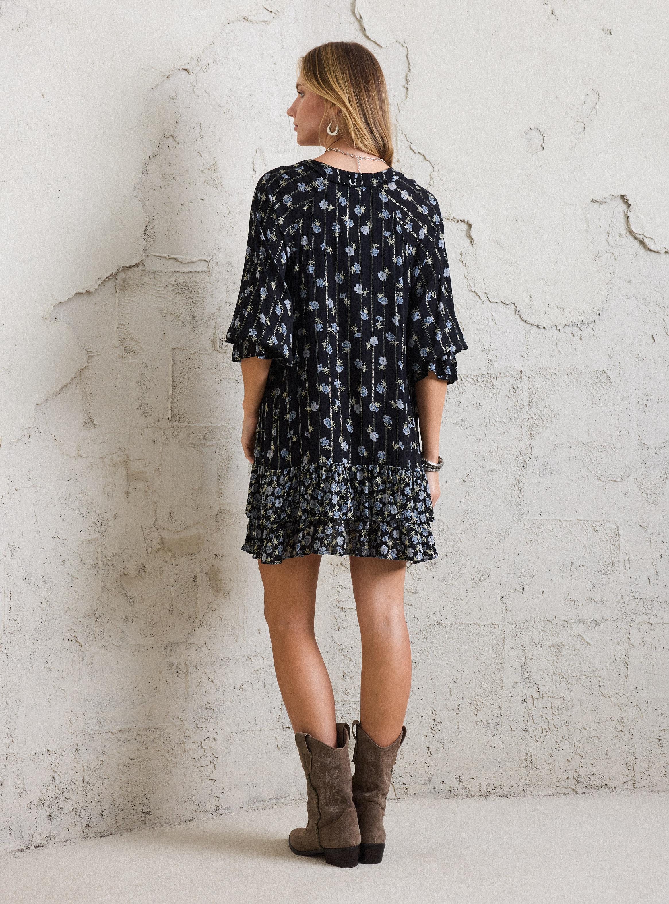 Vestido Full Estampados Hilos Lurex Brillantes Tela Fluida-5