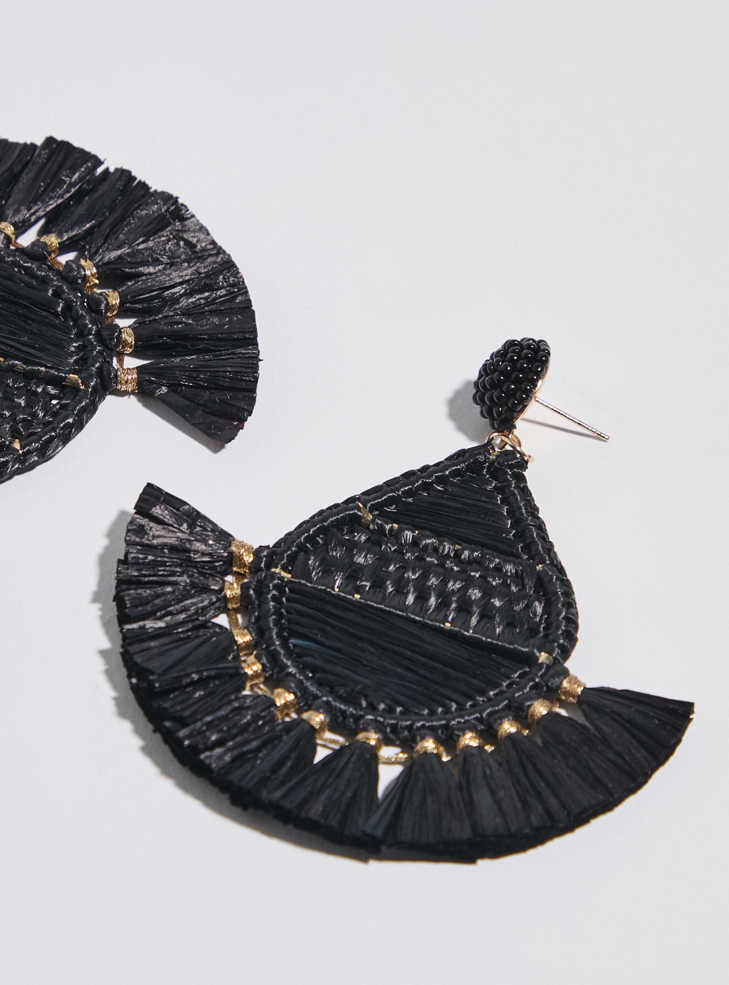 Aros Étnicos de Raffia y Mostacillas-3