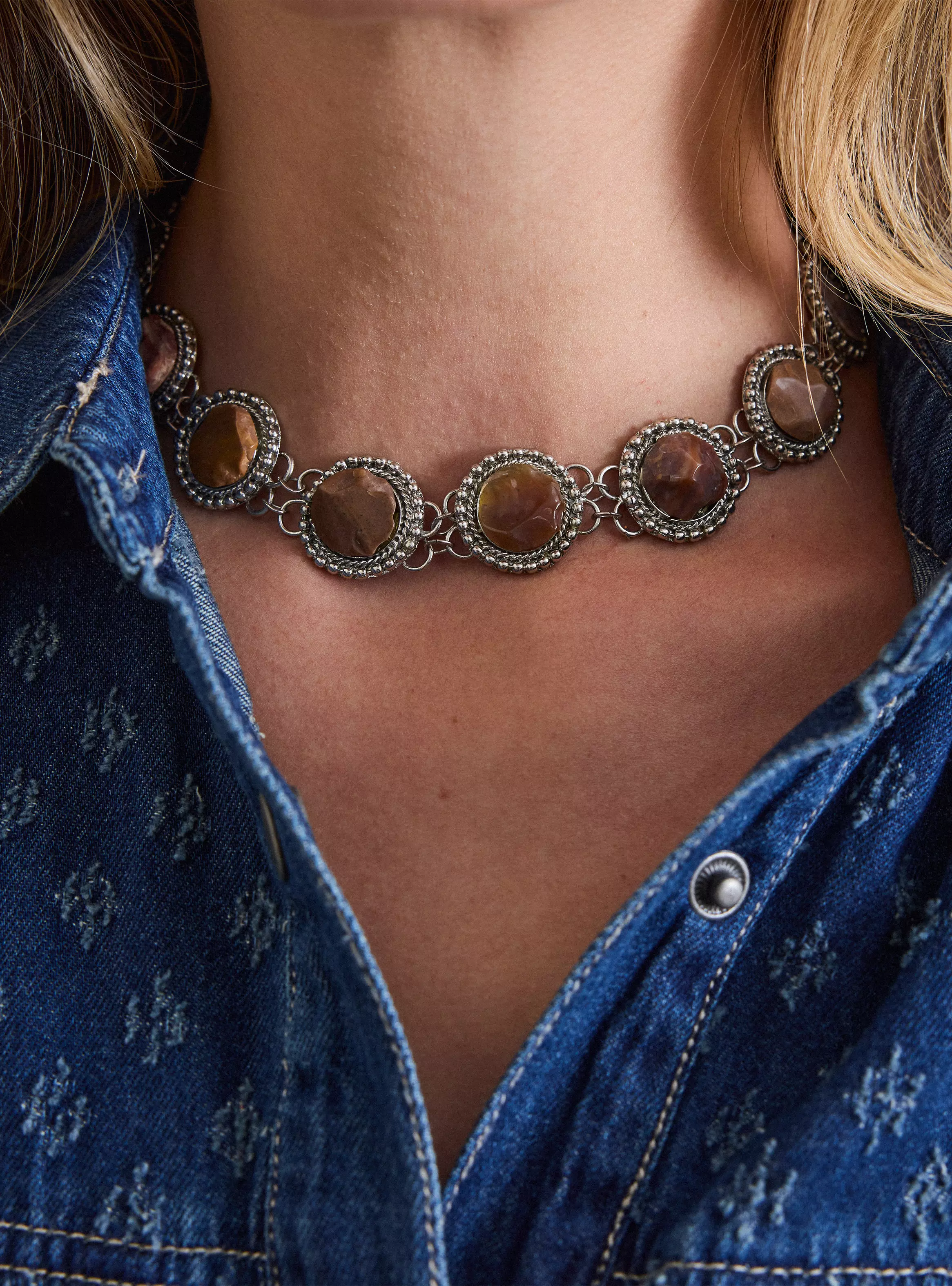 Collar Choker con Piedras-3