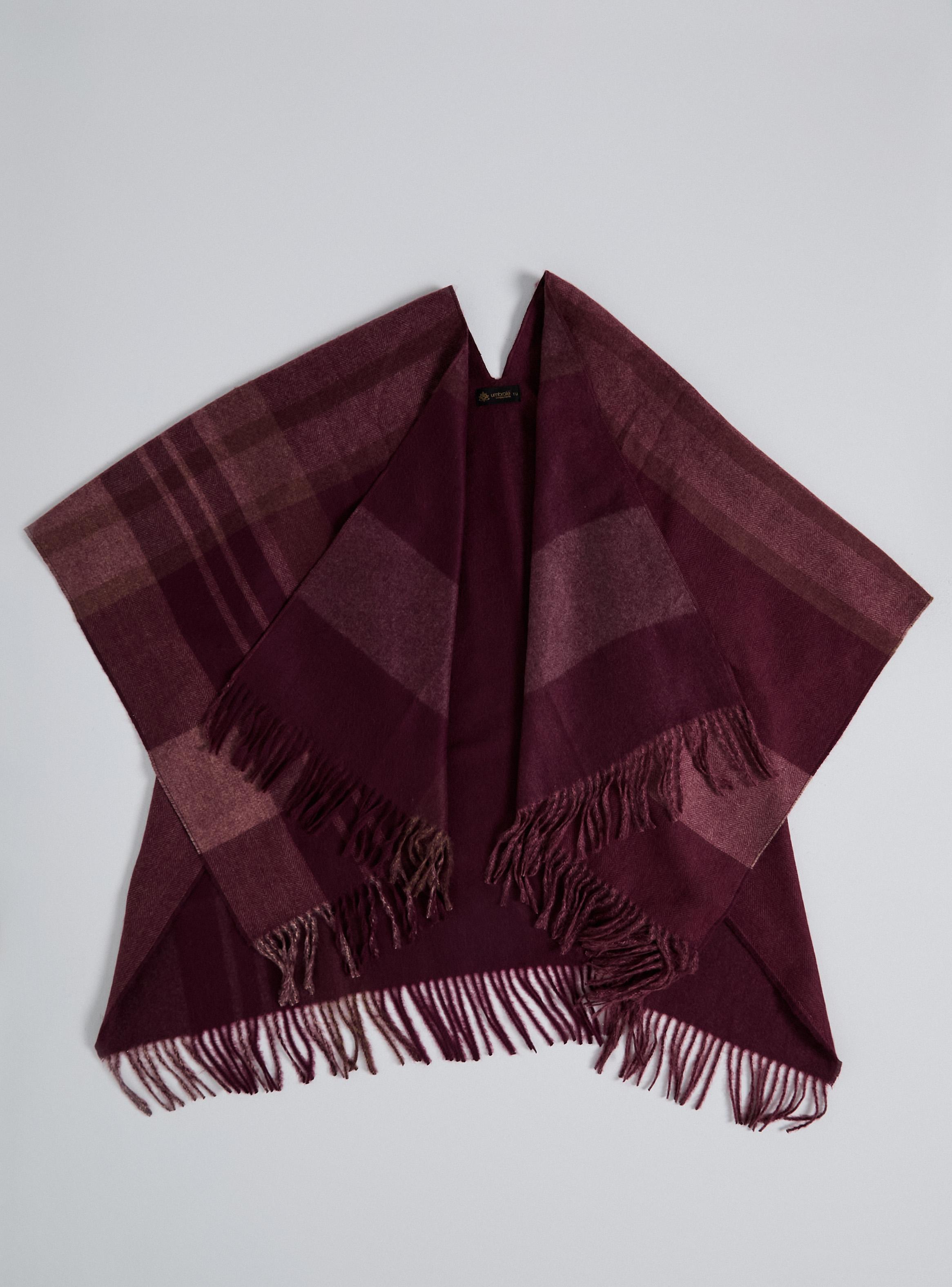 Poncho Tipo Chal Kimono con Flecos-2