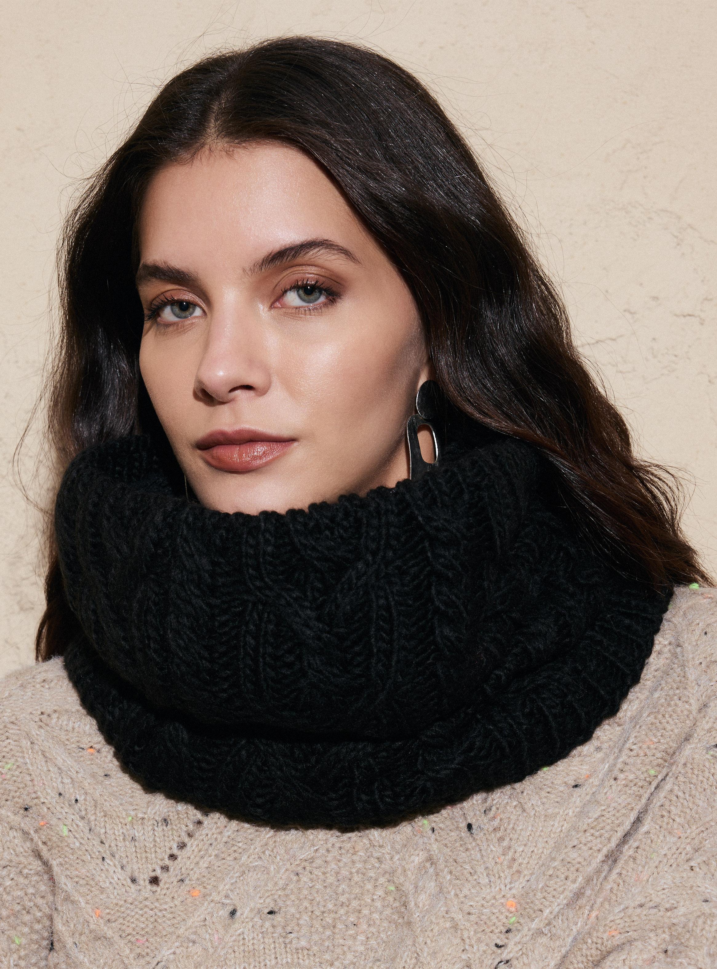 Bufanda Cuello Tejido con Polar-4