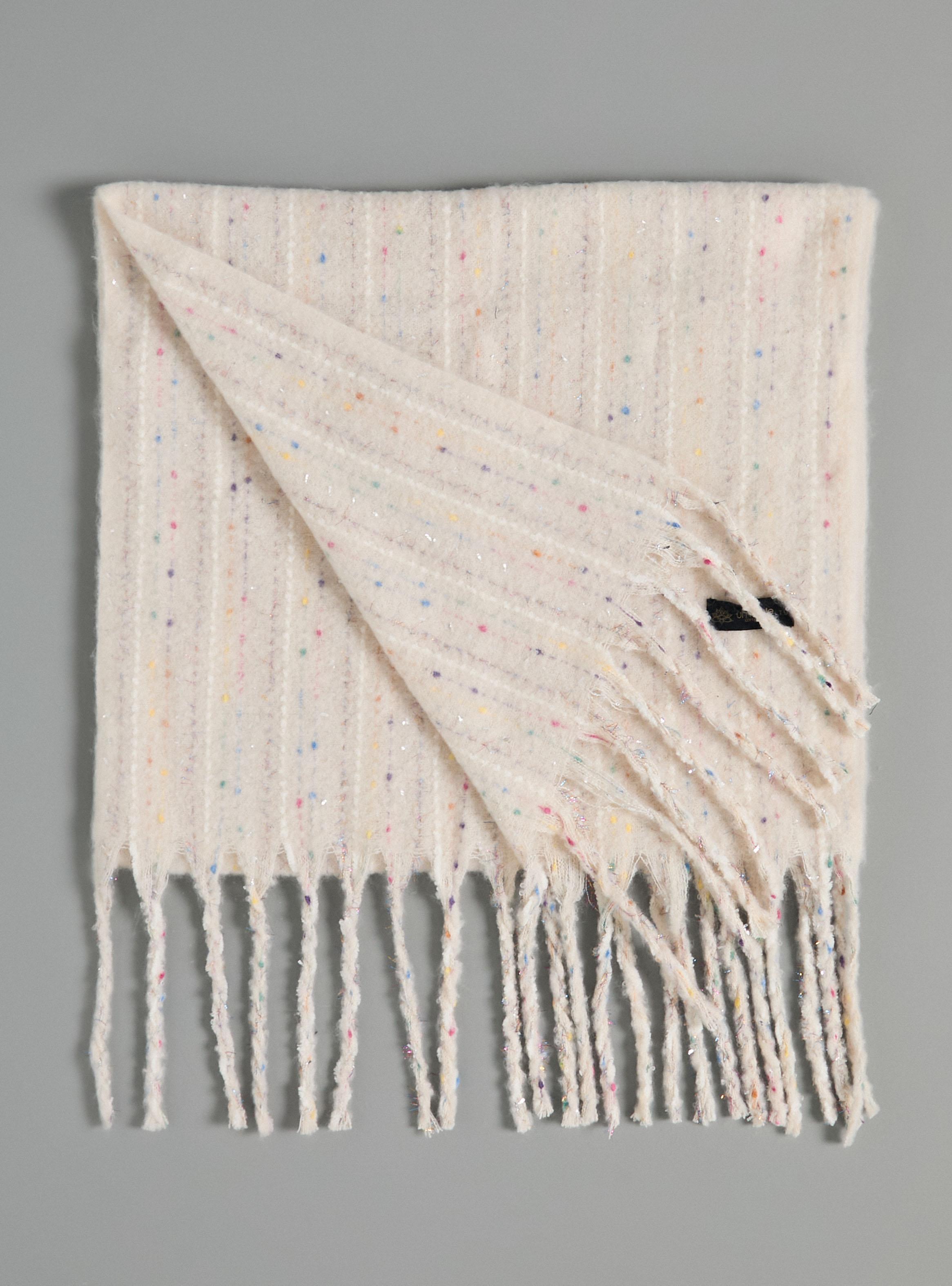 Bufanda con Flecos y Puntitos de Colores-3