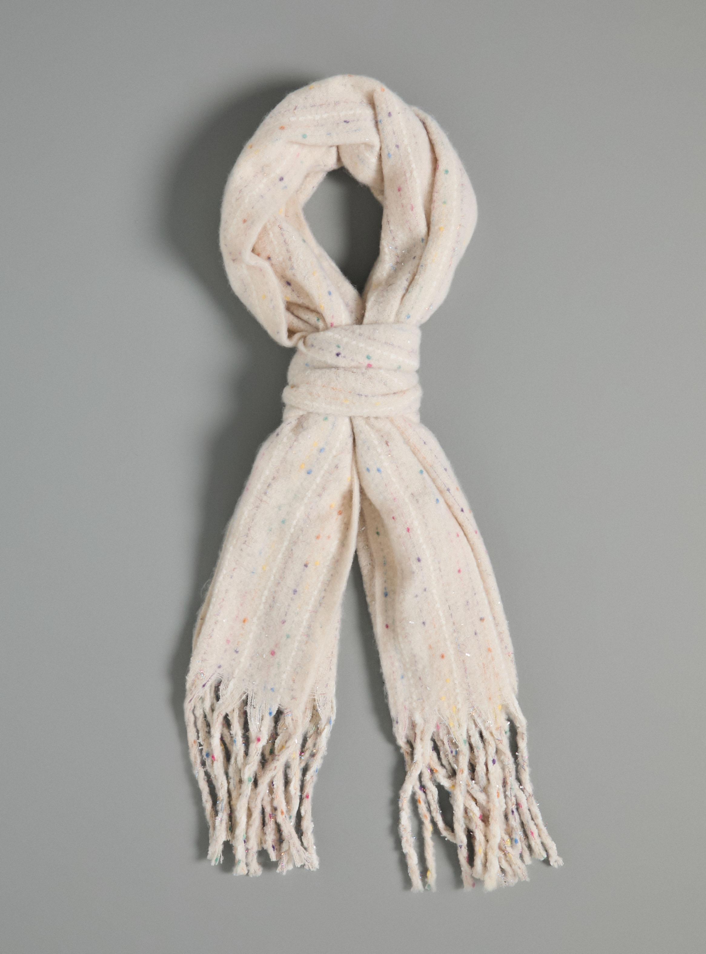 Bufanda con Flecos y Puntitos de Colores-2