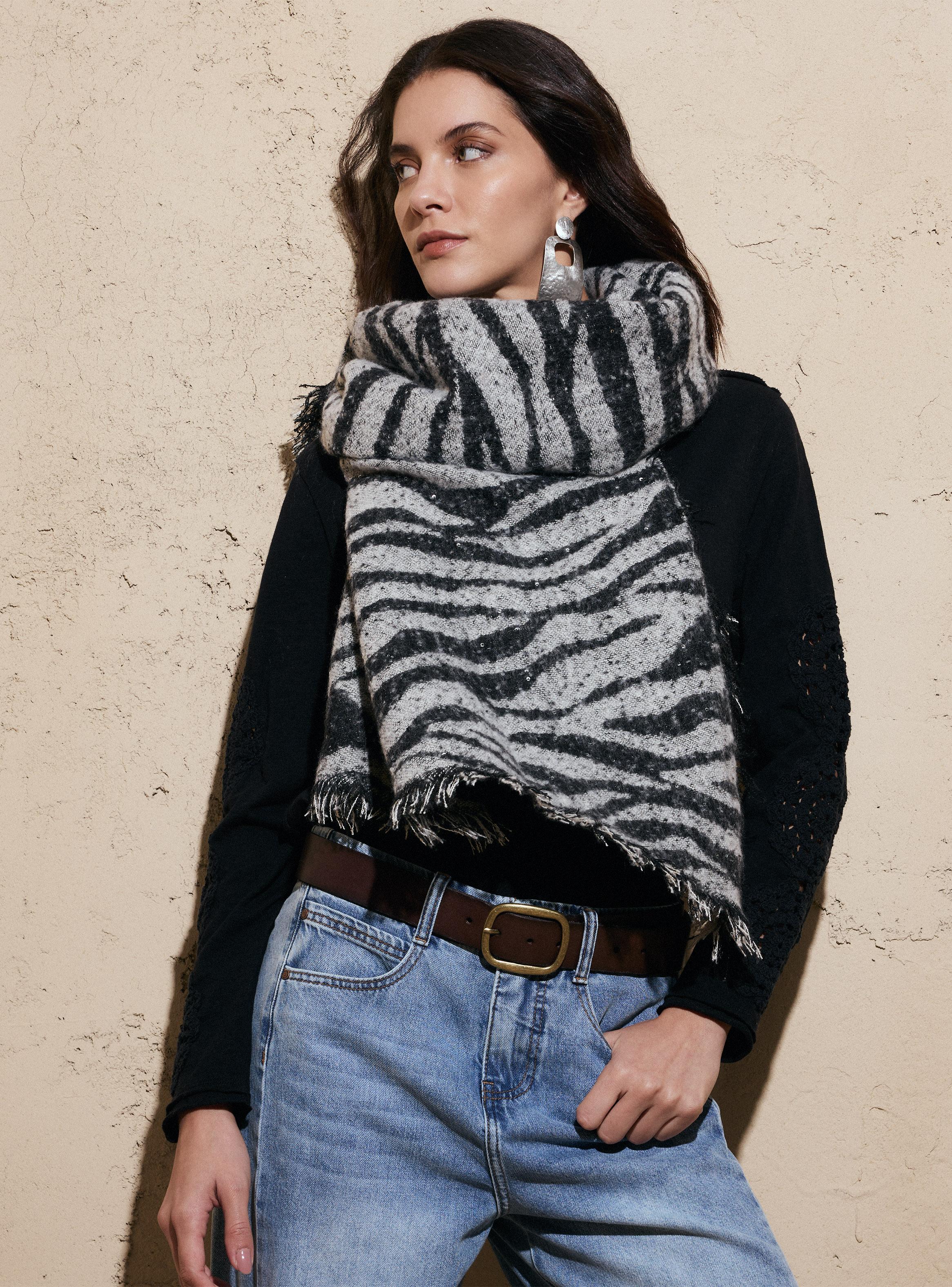 Bufanda Bicolor con Lentejuelas-4