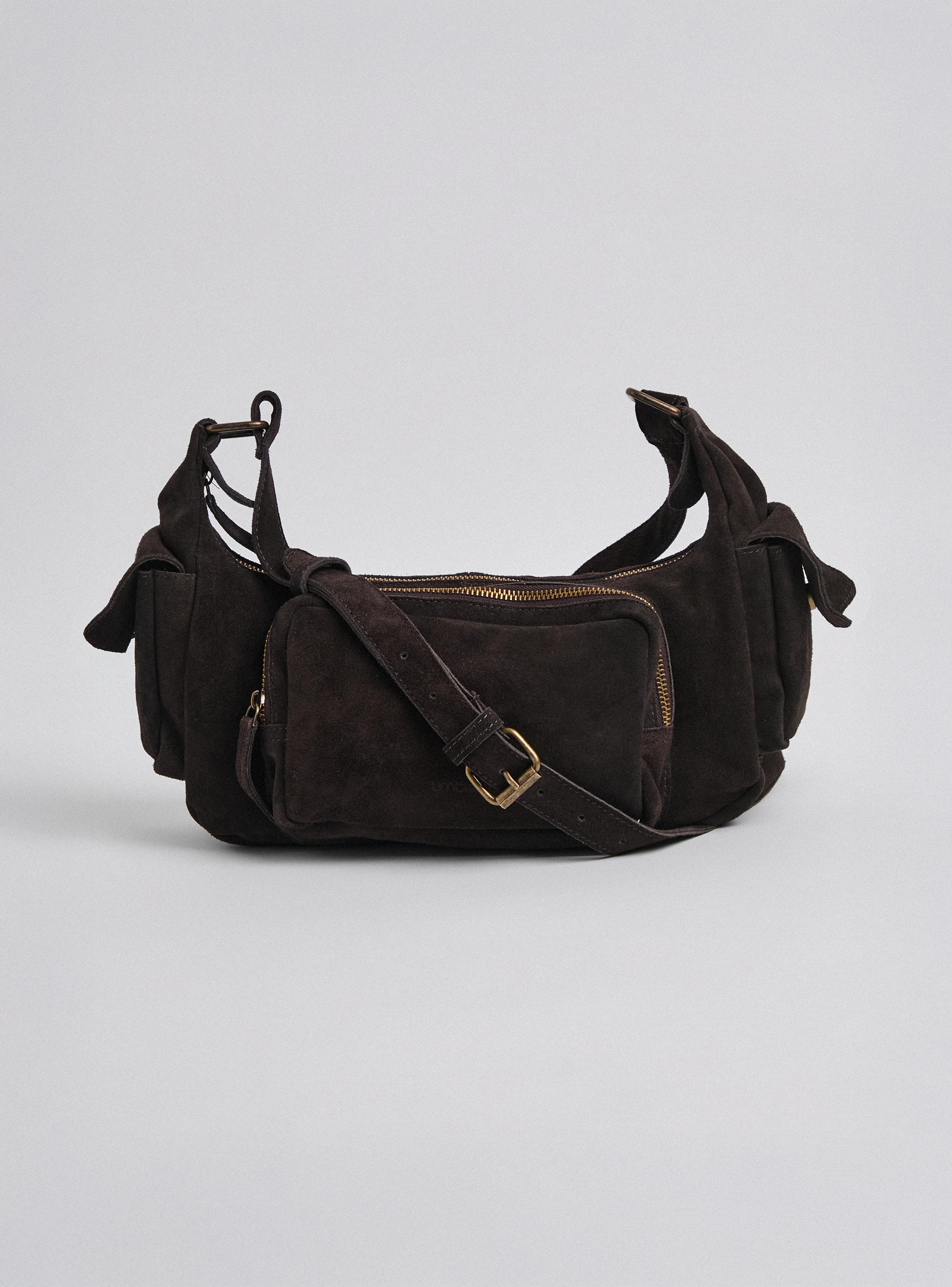 Cartera de Hombro Tipo Cargo de Gamuza-2