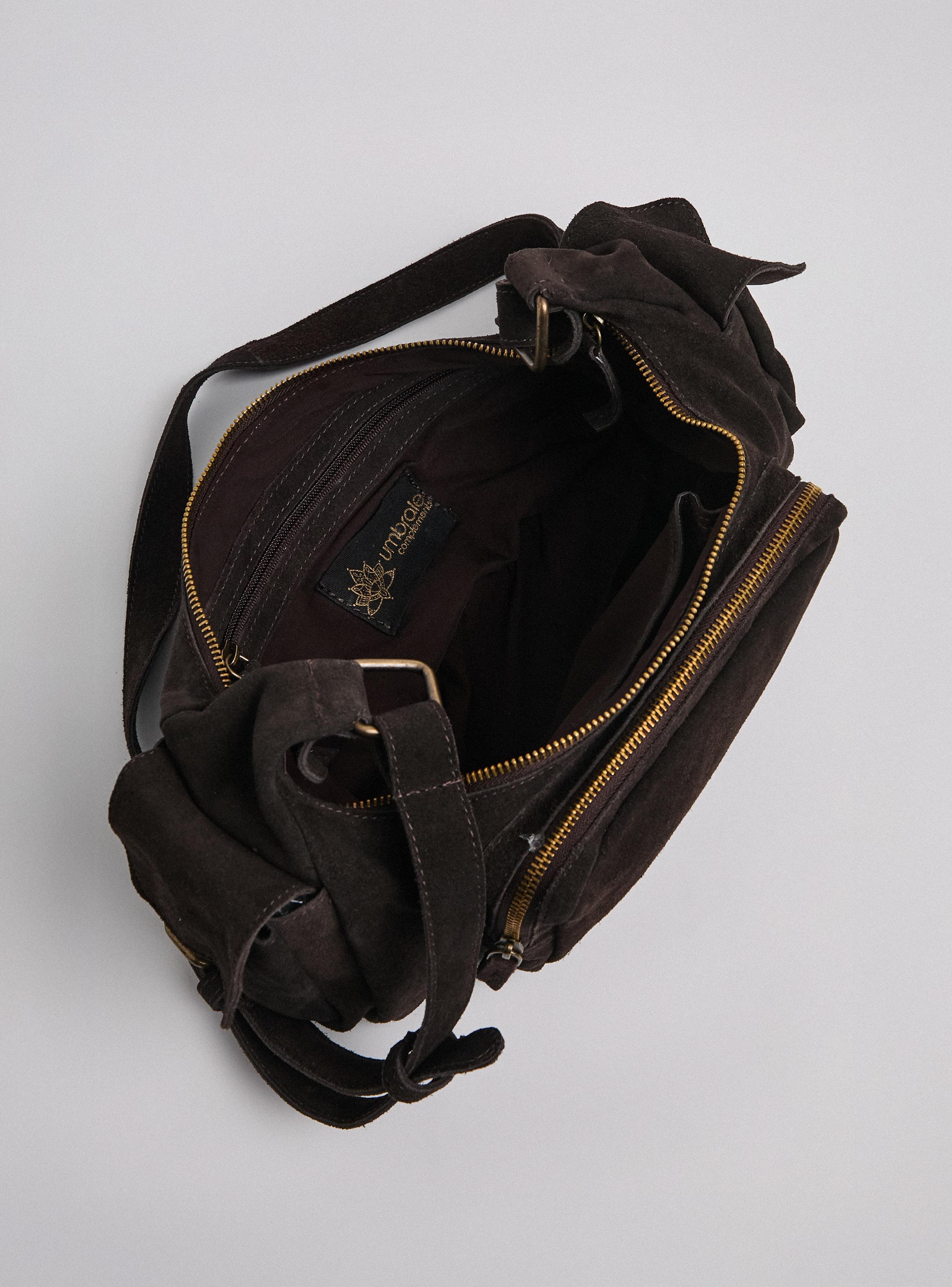 Cartera de Hombro Tipo Cargo de Gamuza-5