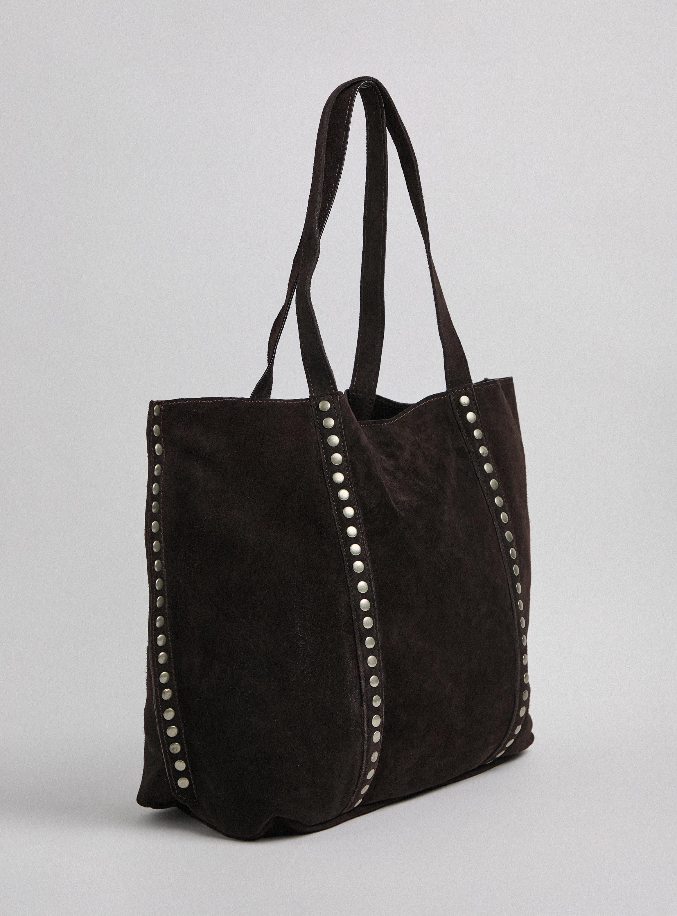 Cartera de Hombro Diseño Vertical Tachas de Cuero-3