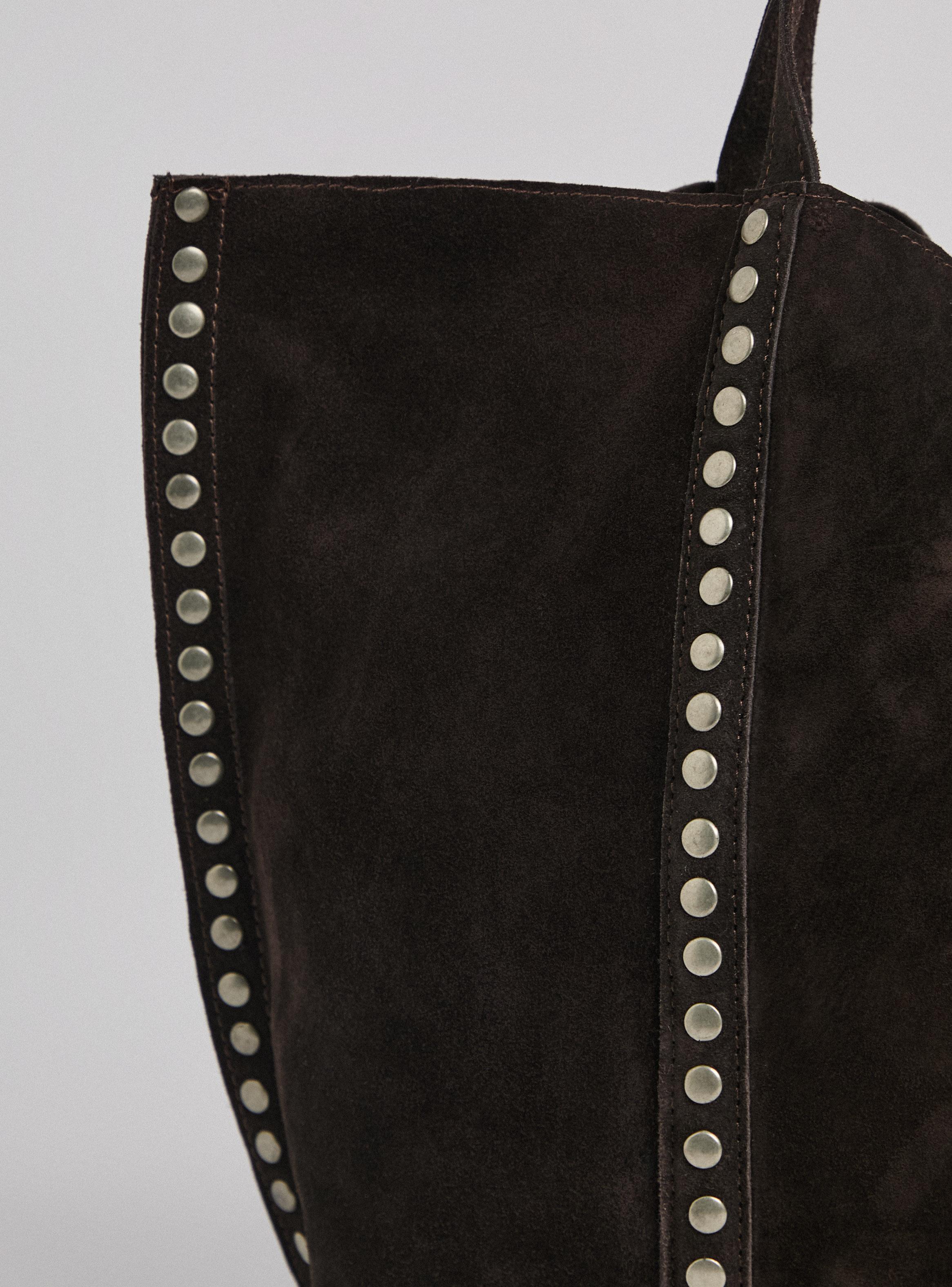 Cartera de Hombro Diseño Vertical Tachas de Cuero-6