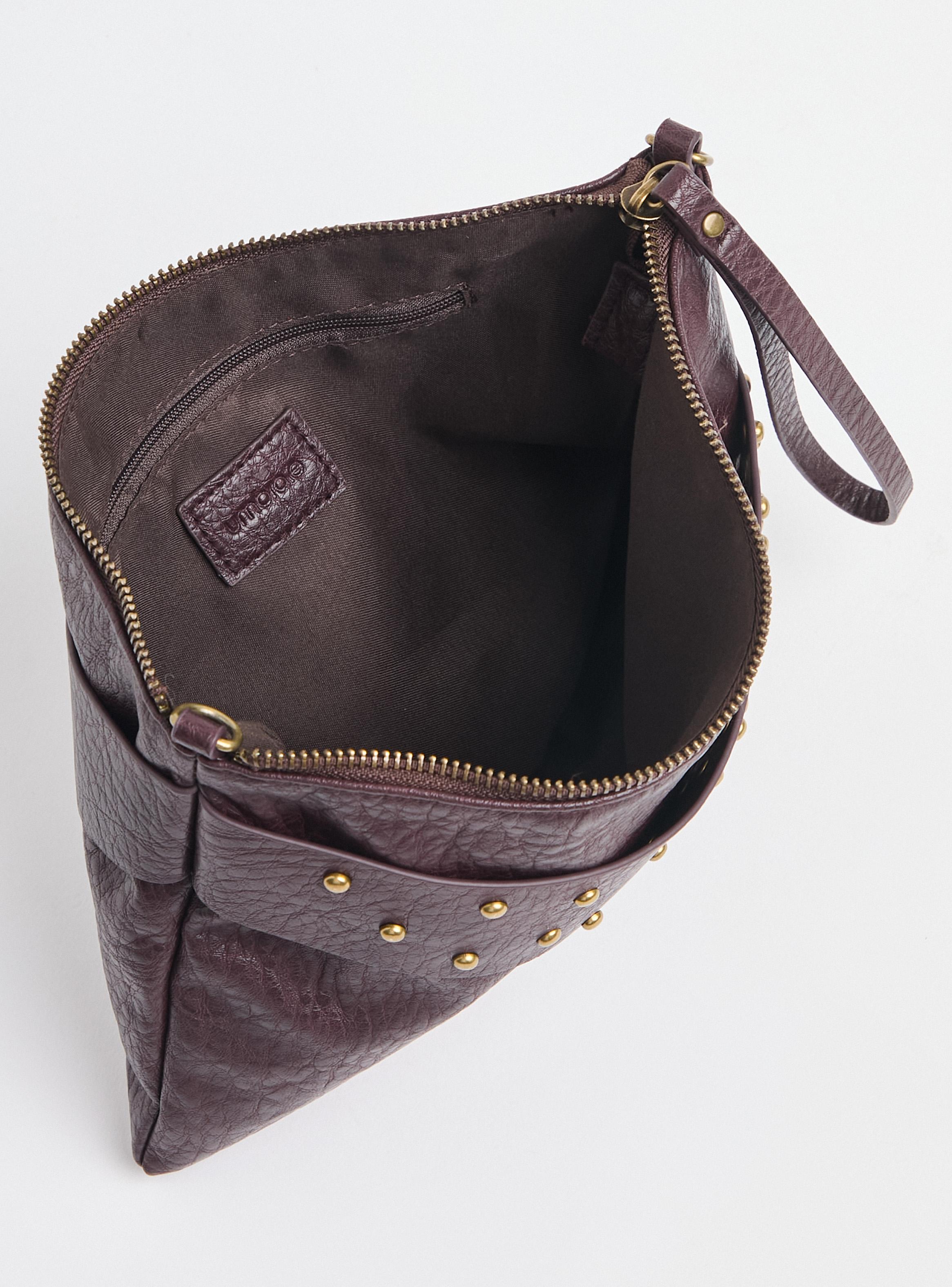 Cartera de Mano Tachas Doradas de Ecocuero-3