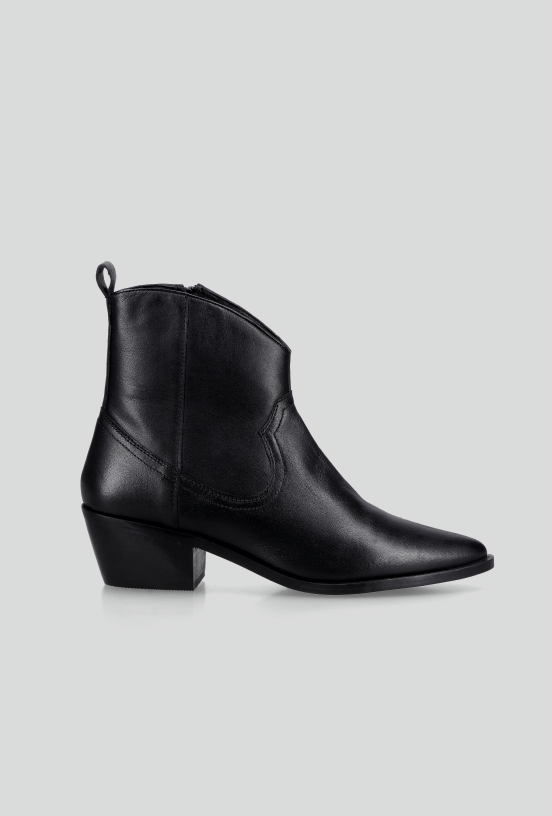 Botín con Escote Frontal Cuero Mujer-4