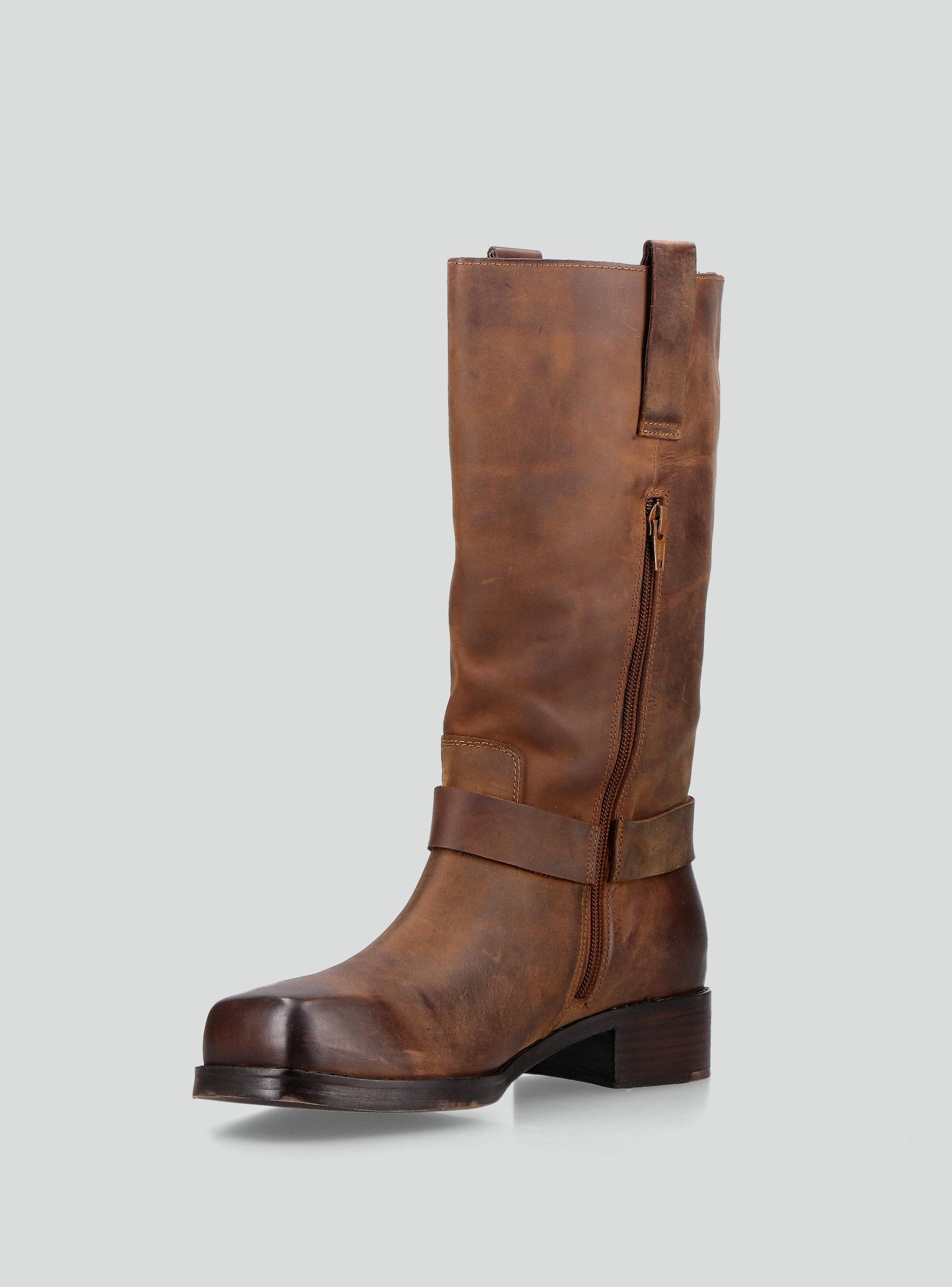 Bota Cuero Biker Mujer-2