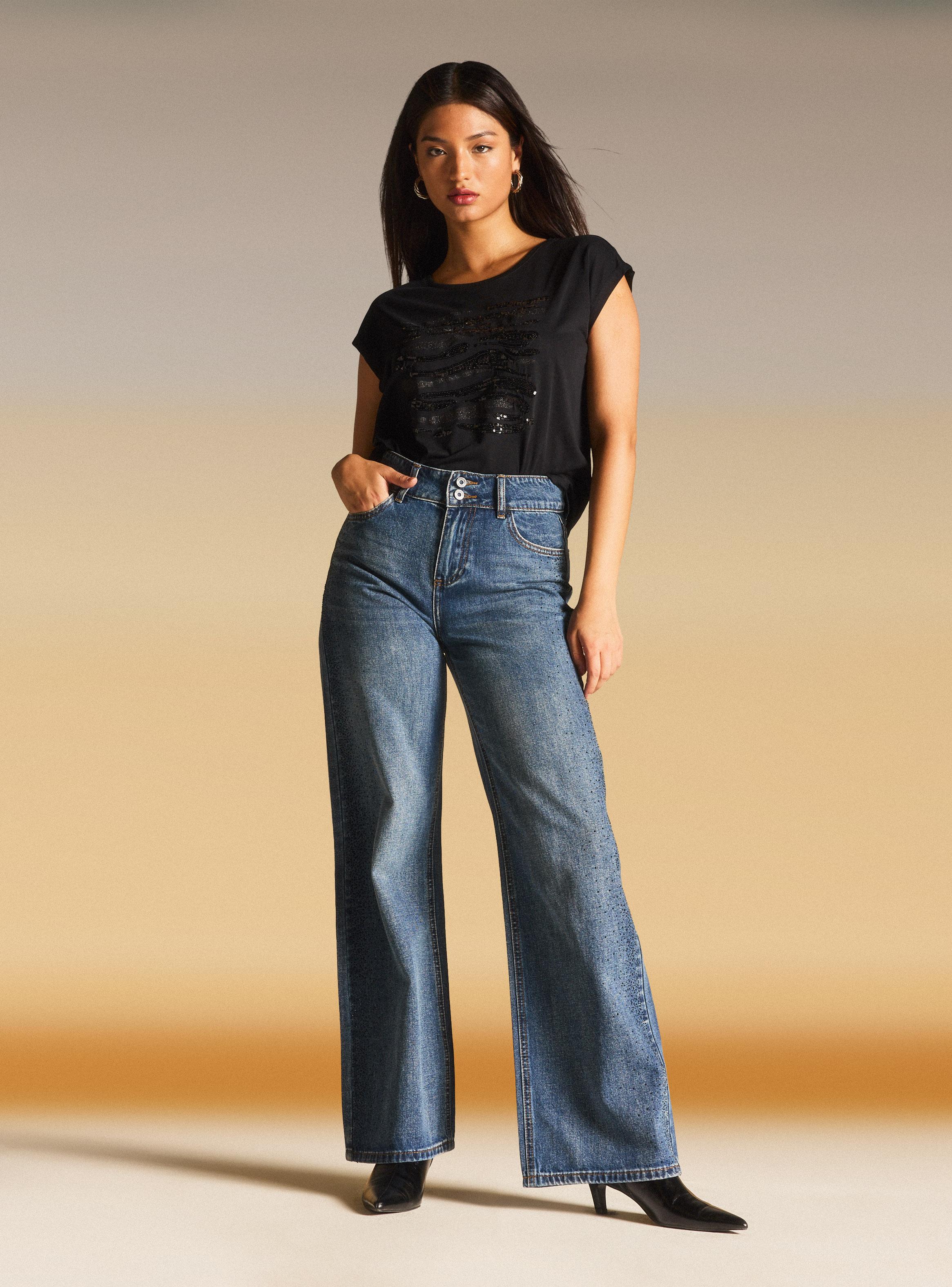 Polera Aplicación de Brillante en el Delantero-4