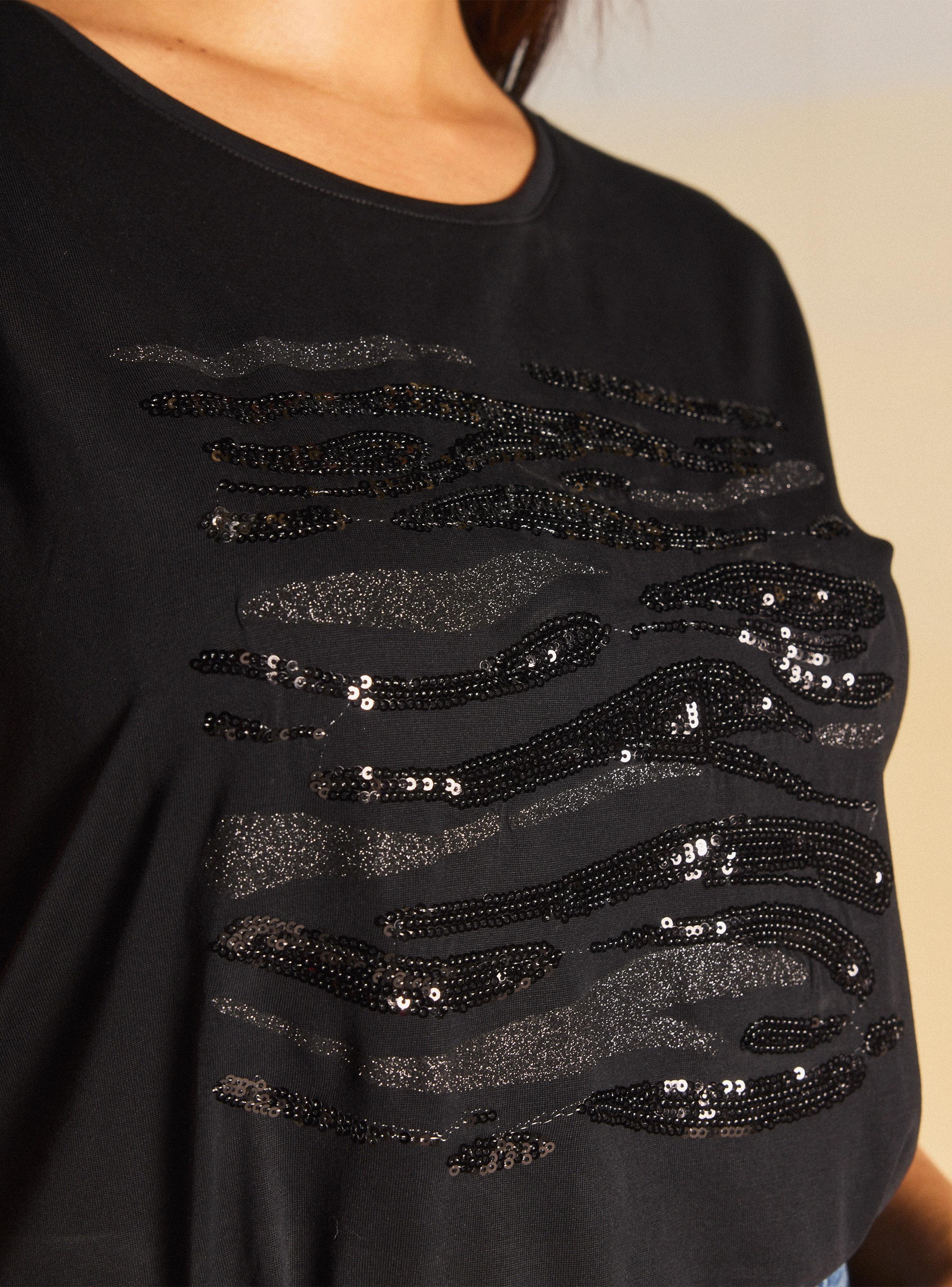 Polera Aplicación de Brillante en el Delantero-3