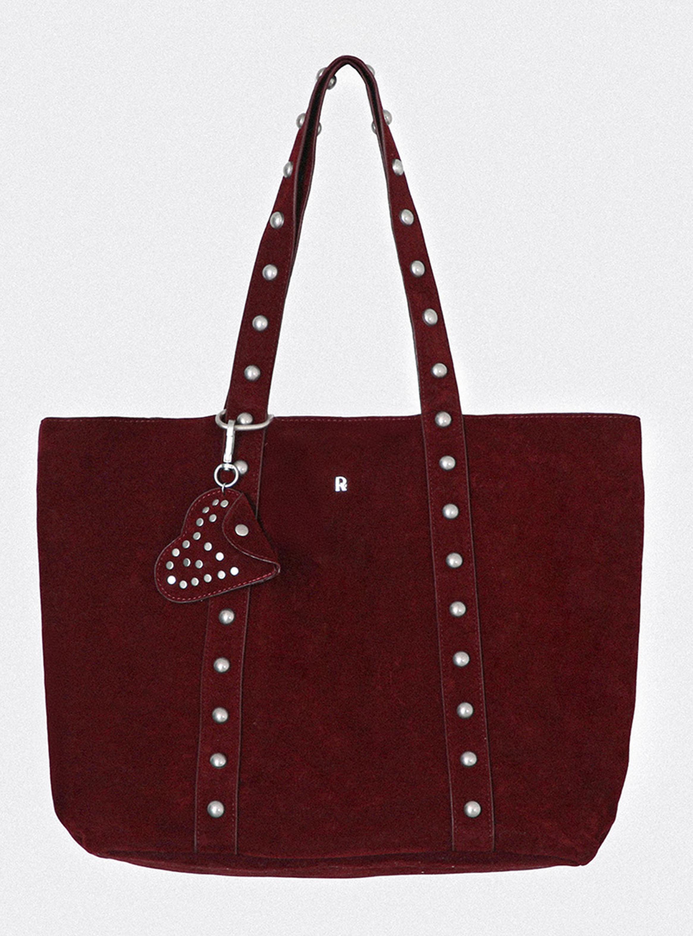 Cartera Shopper Tachas Burgundy-0