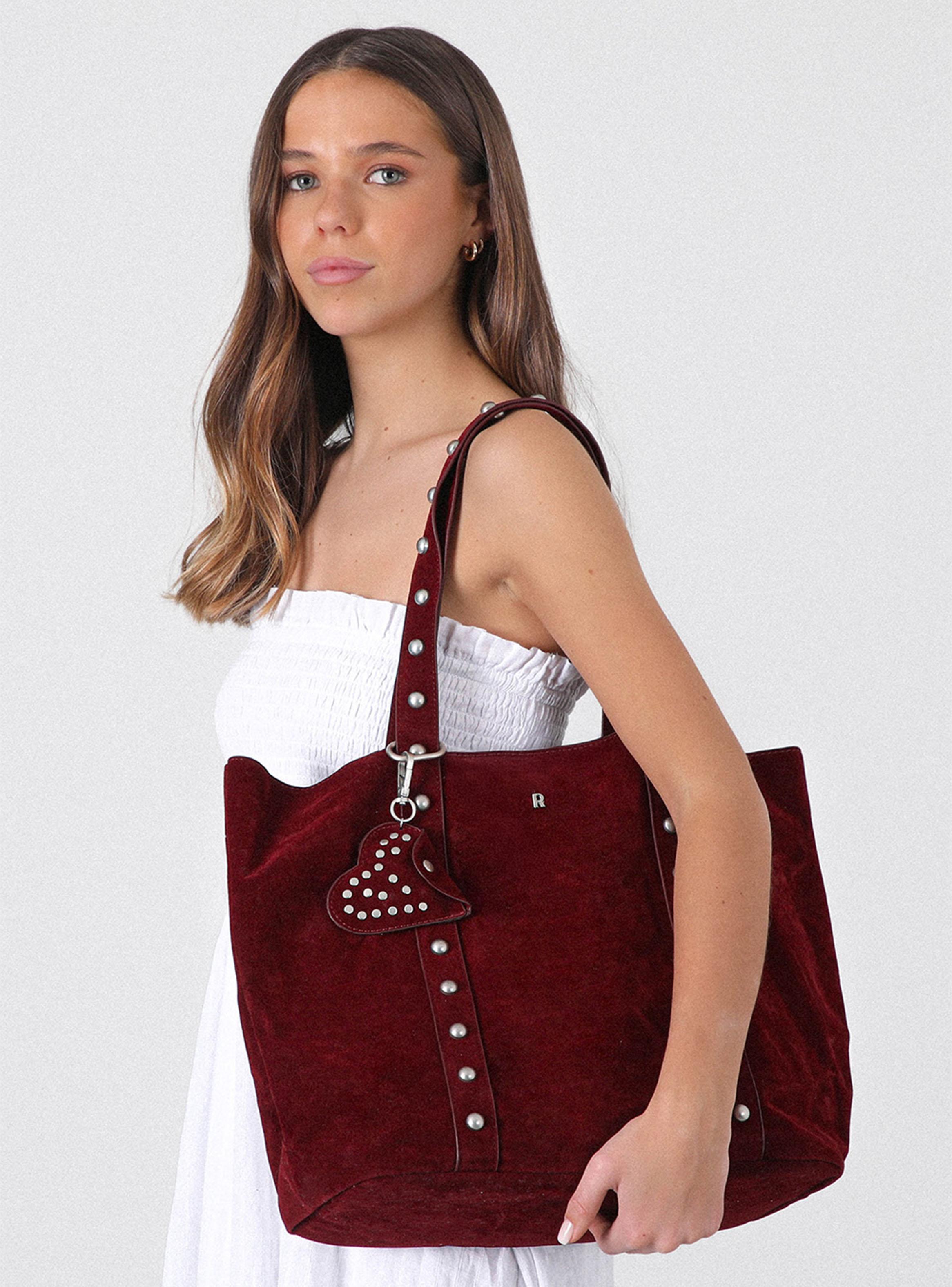 Cartera Shopper Tachas Burgundy-2