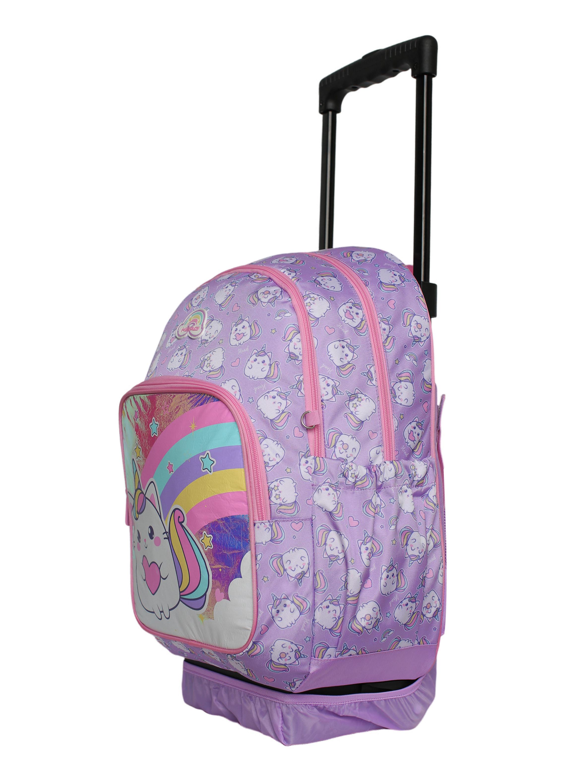 Mochila con Ruedas Infantil Chips Gaticornio Lila-2