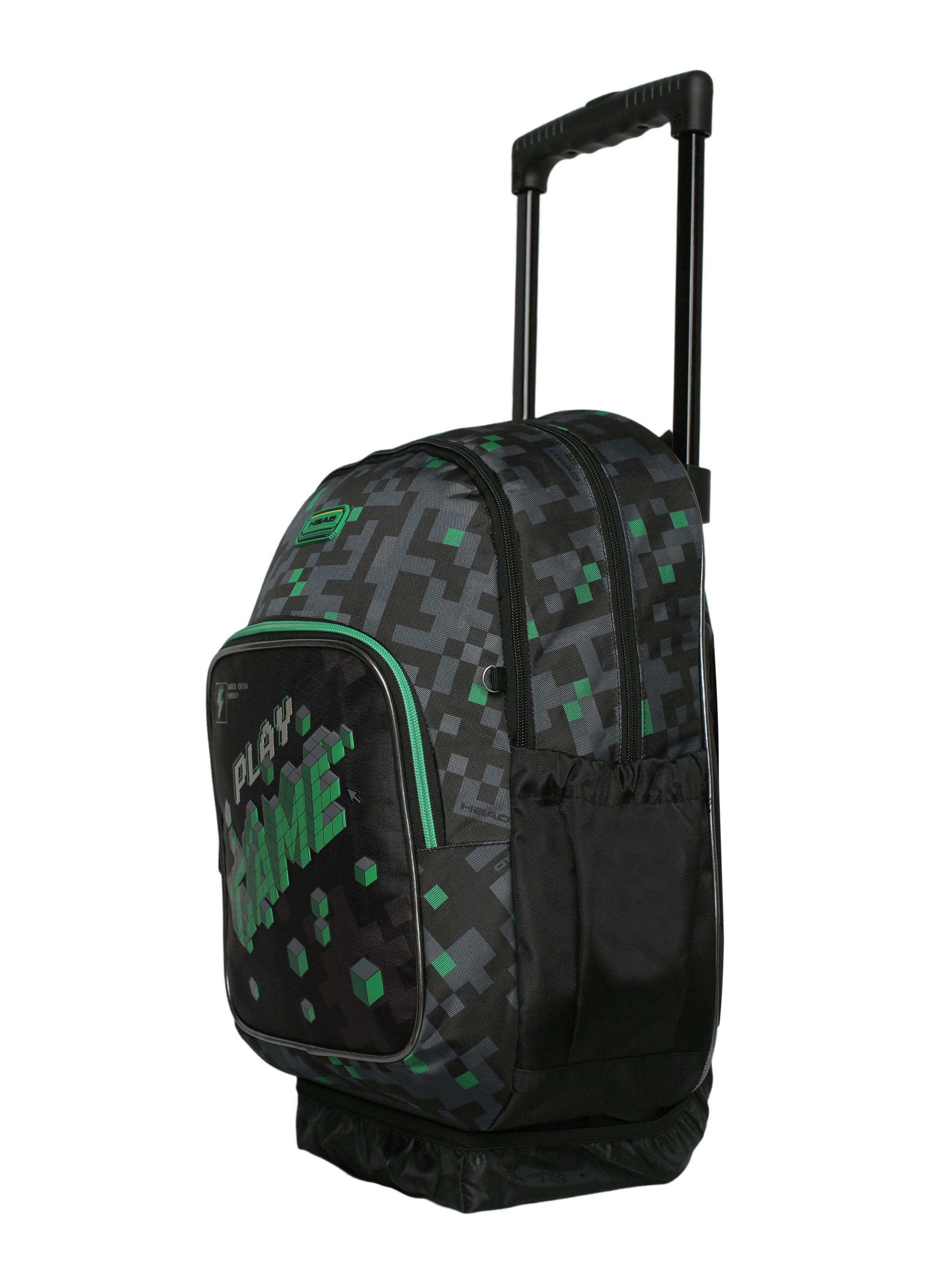 Mochila con Ruedas Infantil Chips Píxeles Negro-2