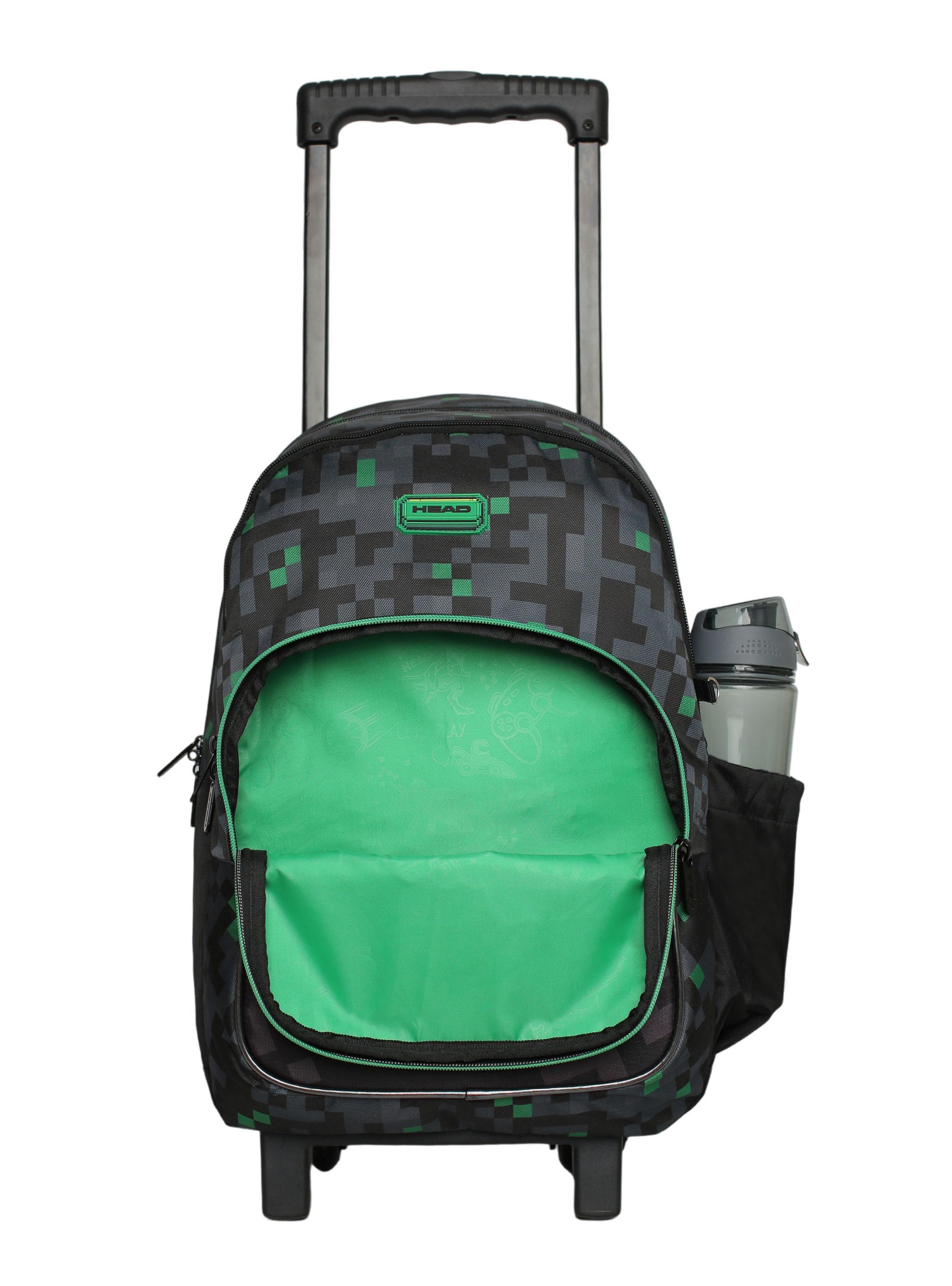 Mochila con Ruedas Infantil Chips Píxeles Negro-4