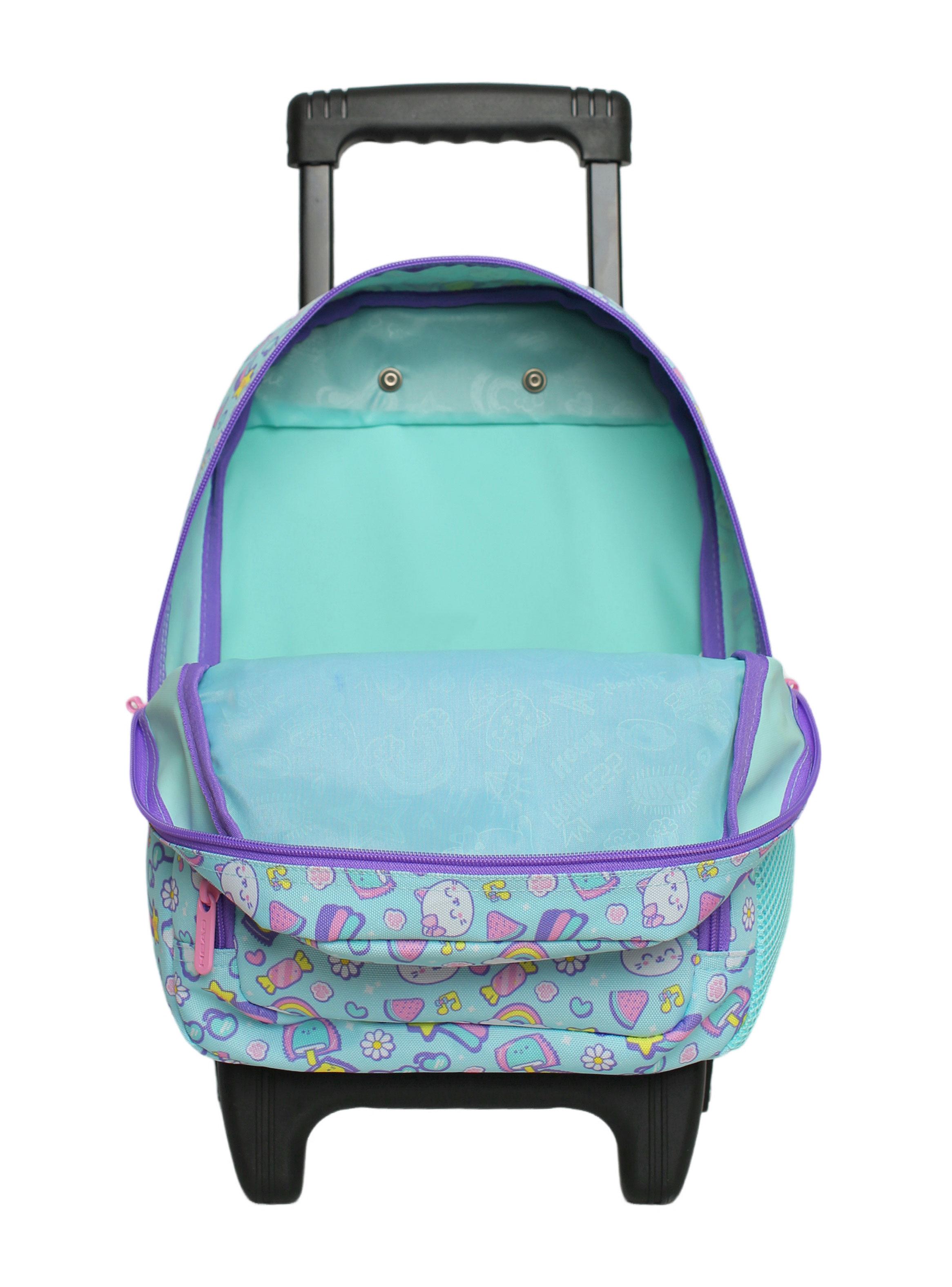 Mochila Carro Winner Infantil Cat Print Menta-4