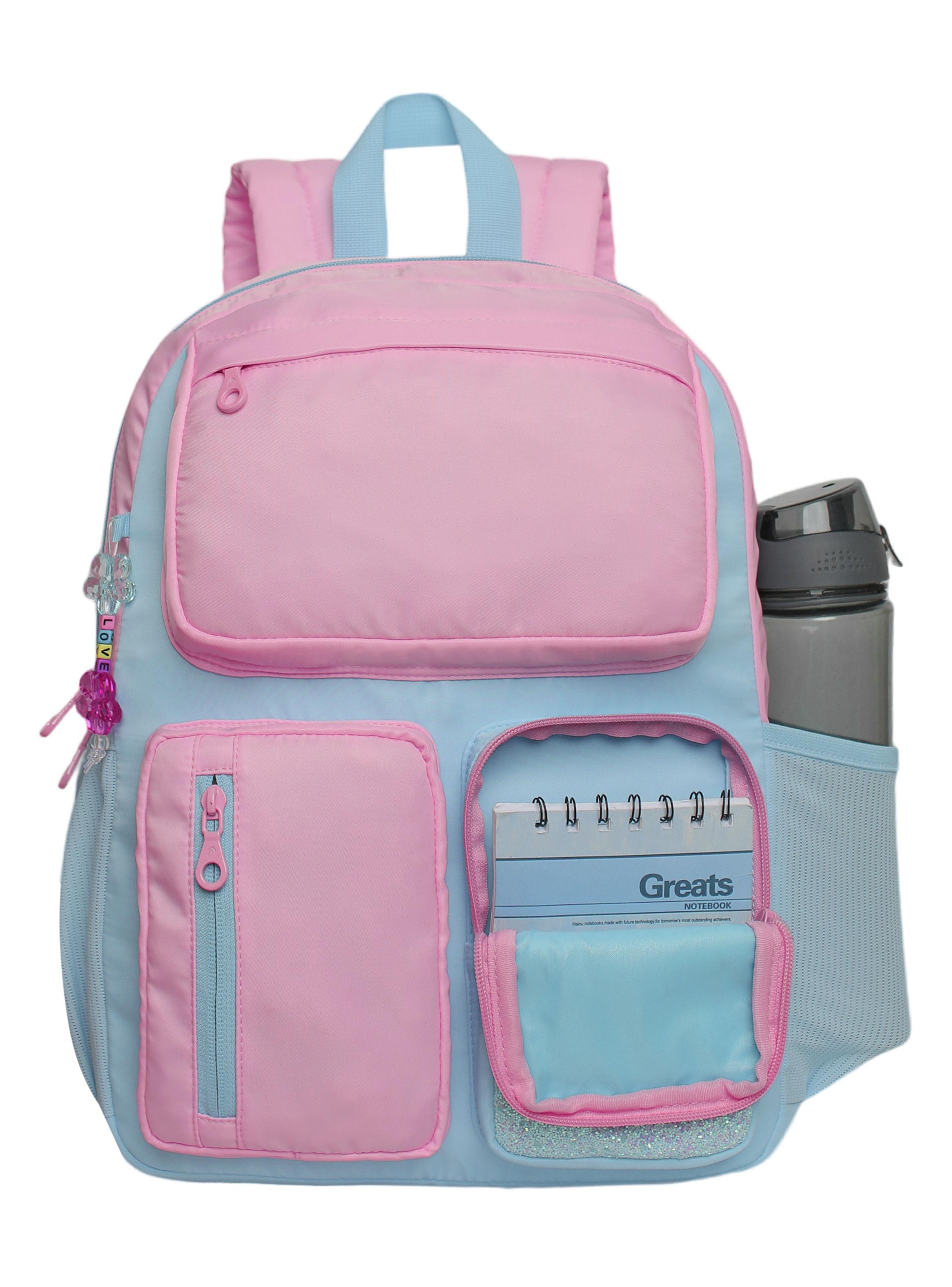 Mochila Teen Funny Color Block Rosado-3